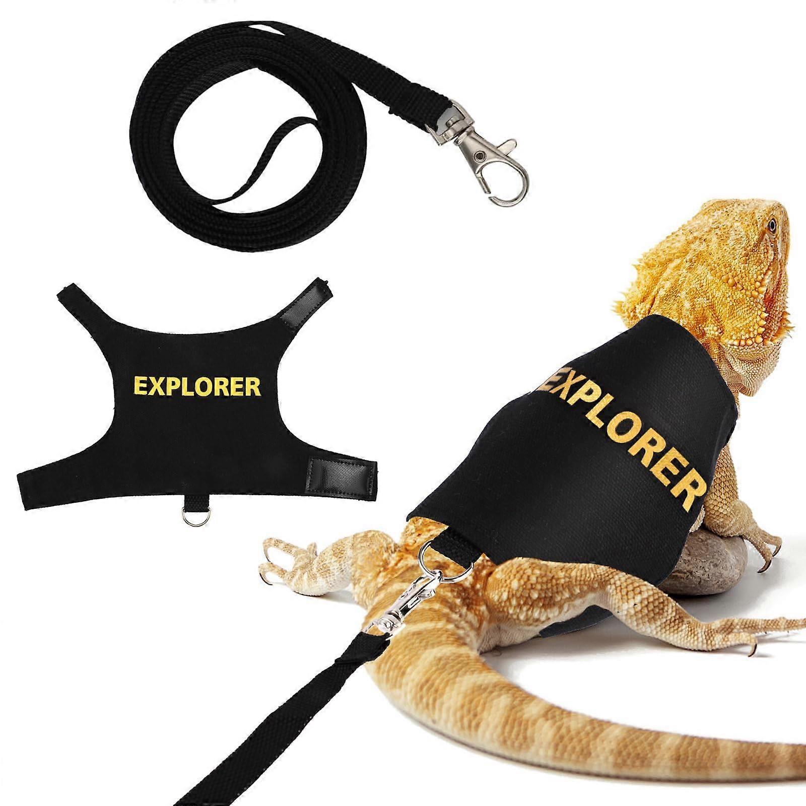 1piece bearded dragon harness leash, escape prevention, adjustable, safe