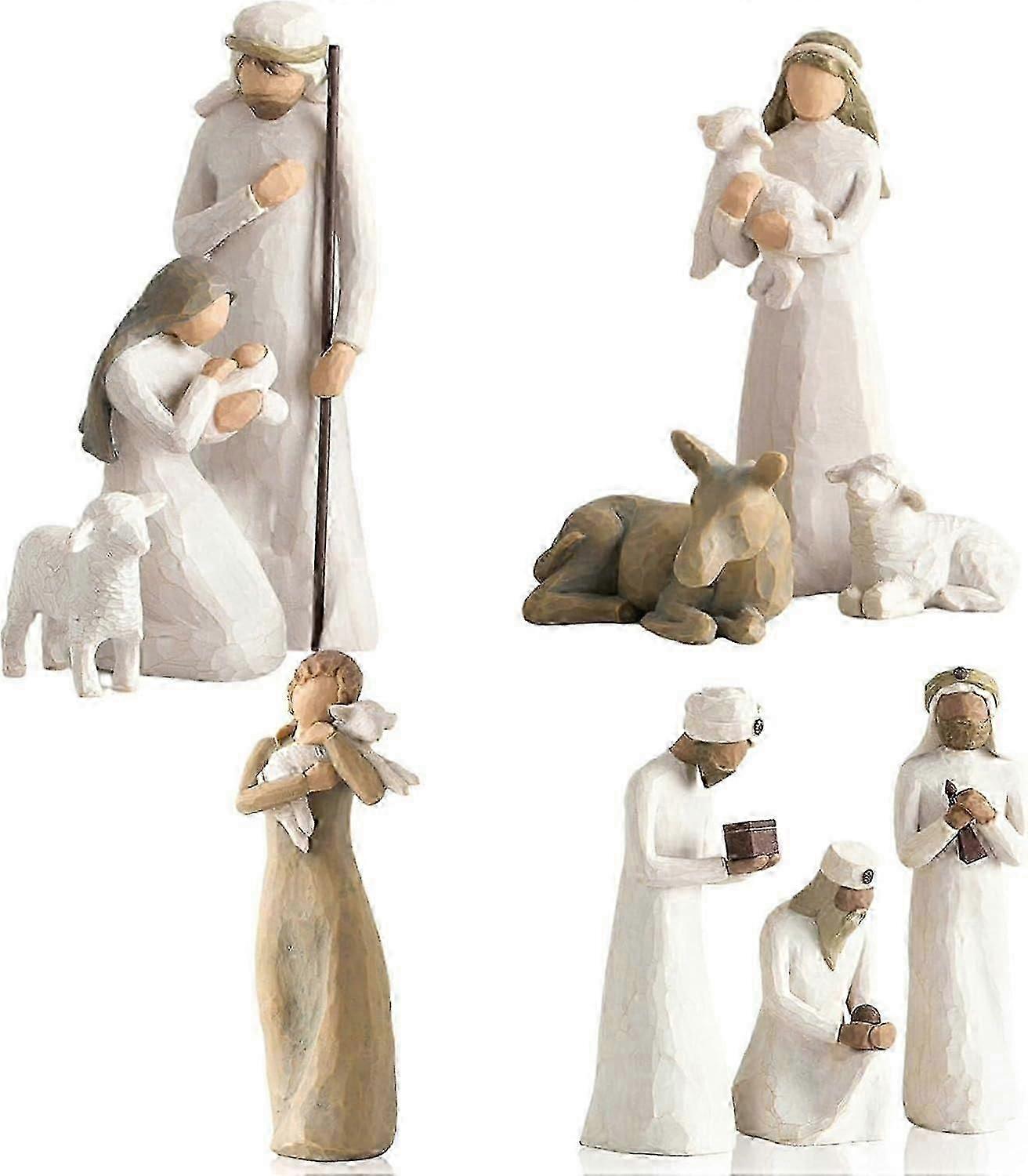 Nativity Set Born Scene Willow-Tree Figure, Figures Nativity Resin Nativity Scene, Nativity Scene with Figures, Resin Holy Family