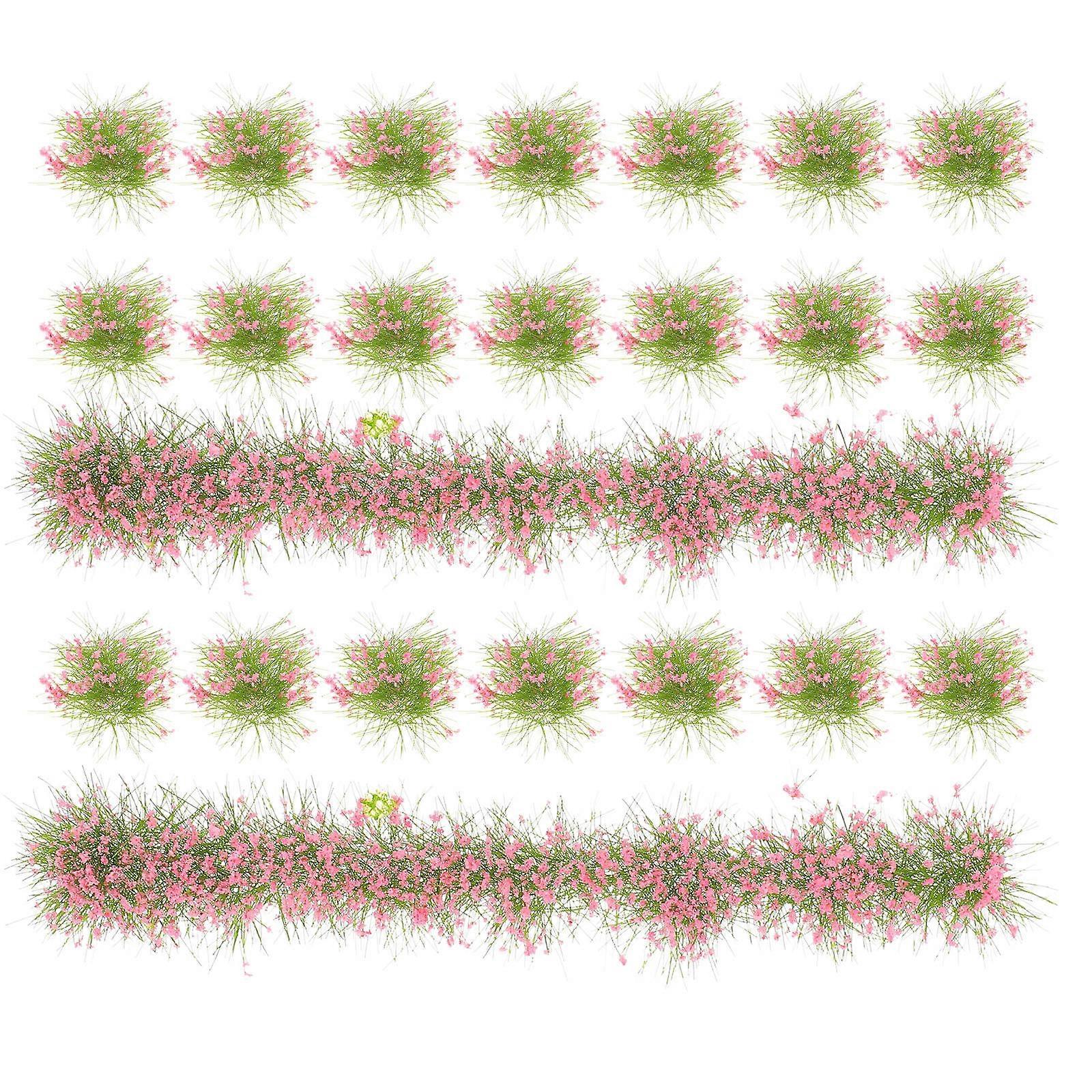 Mini Plants Toy Model Tree Material For Scene Decorating Pink 1.50X1.50X1.00cm Realistic Reproduction 23Pcs