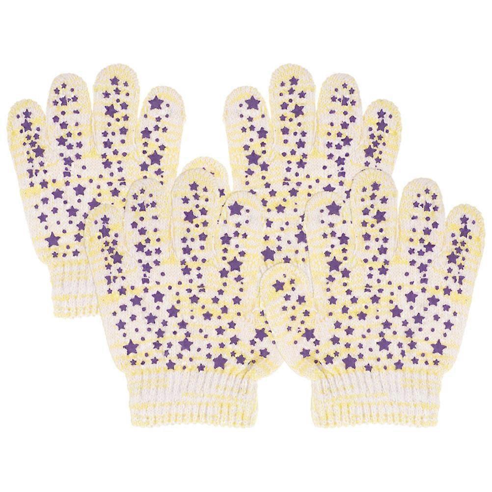 Work Gloves For Kids Wear Resistant Garden Gloves Star Shaped Pattern Fabric Polyester Durable Lightweight 2Pairs