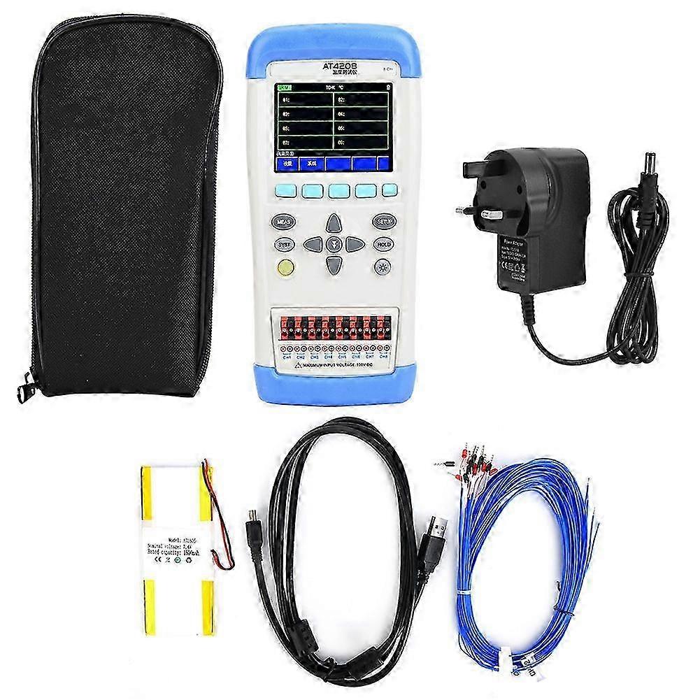 AT4208 Handheld 8-Channel Thermometer Temperature Meter Tester Touch Screen