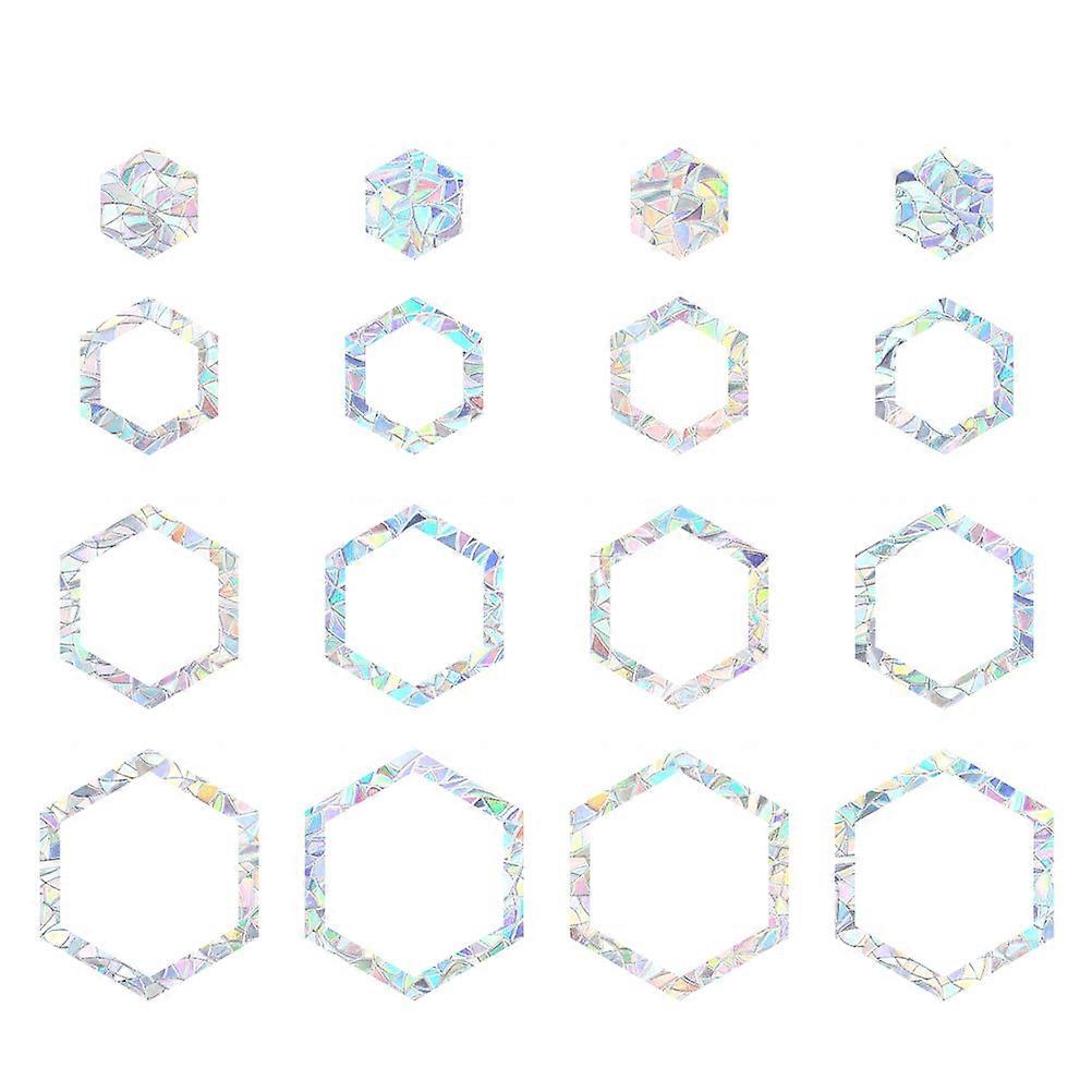 Office Window Decals Hexagon Shape Static Clings Decor Indoor Decoration Item PET 1 Set