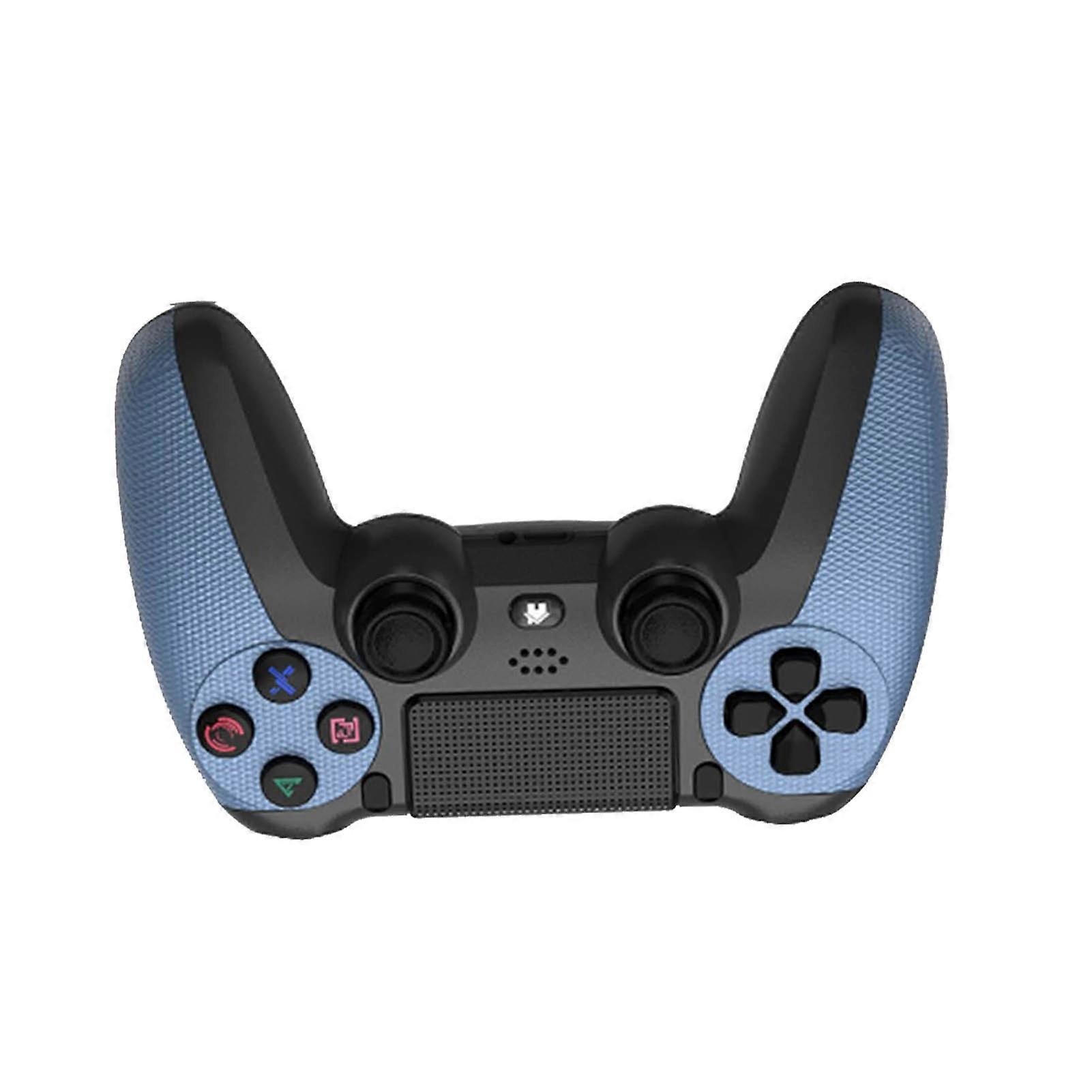 Wireless Game Controller Double Vibration Accurate Control Bluetooth Gamepad with Light Bar for PS4 Camouflage Blue 