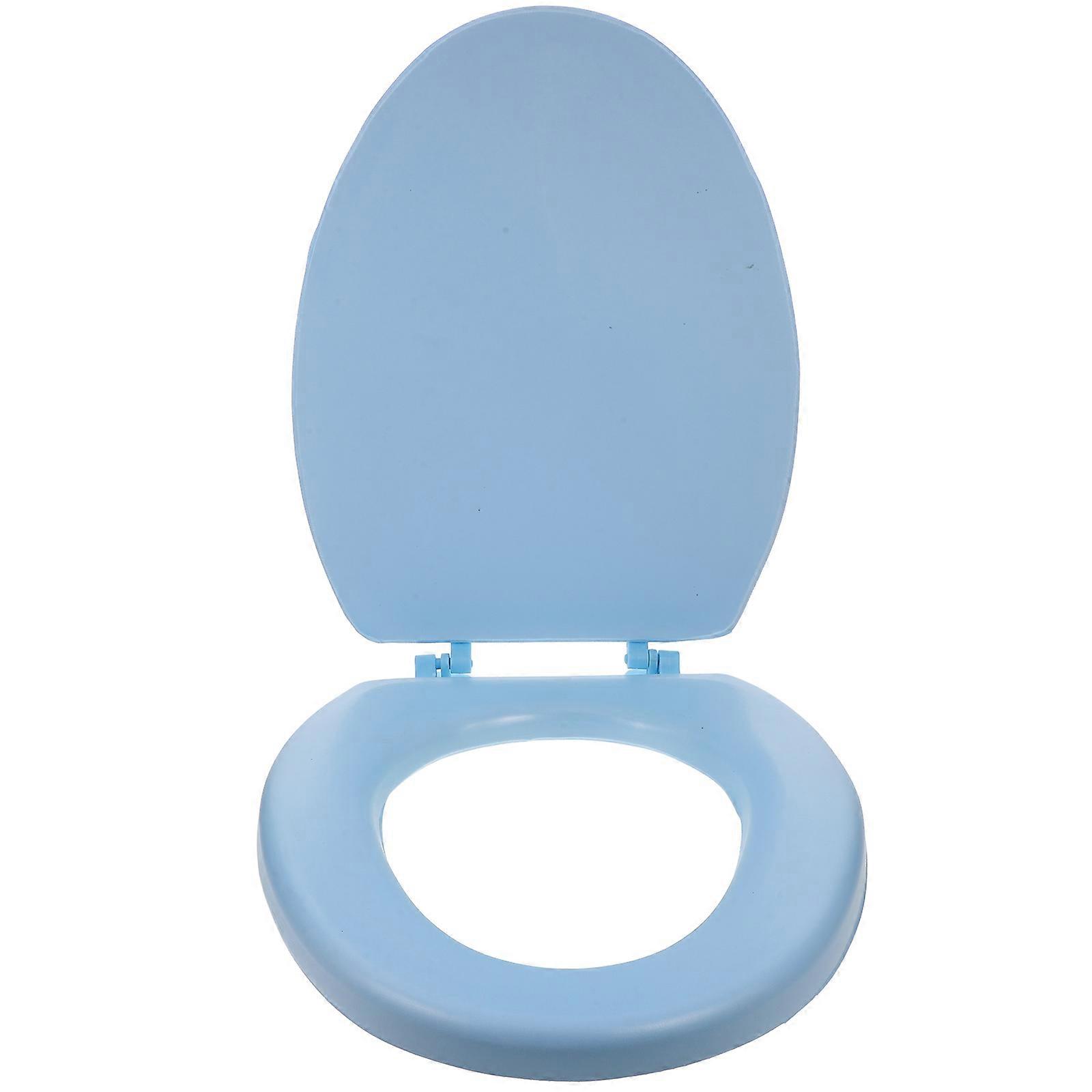 Elongated Toilet Part Soft Foam Easy to Clean General Users 1Pcs Blue 45.50X35.00X4.00CM