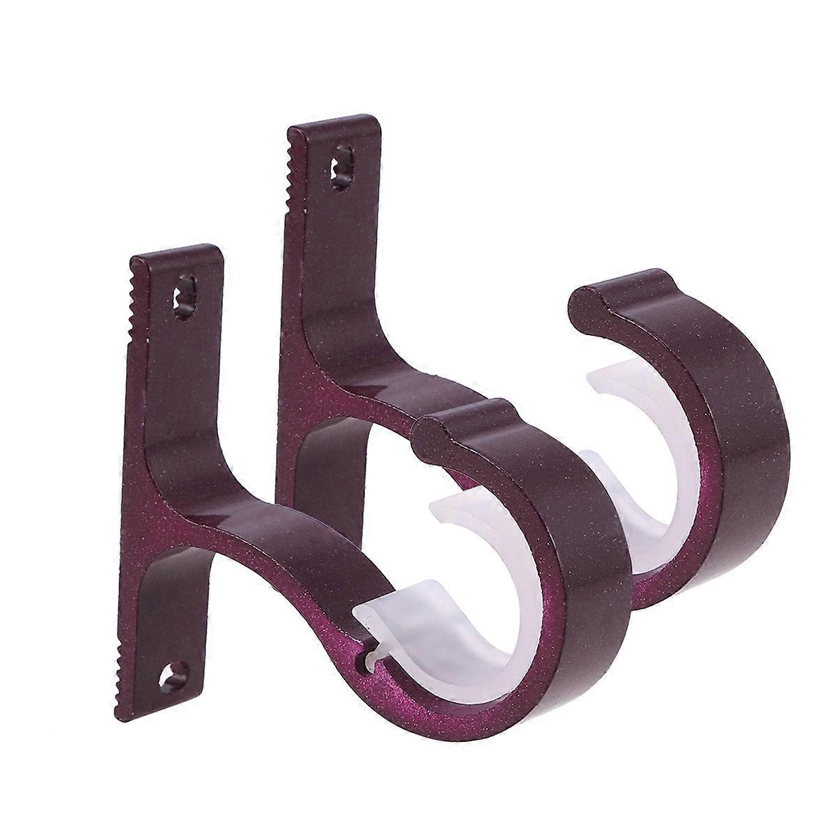 Window Curtain Rod Support Bracket Semicircular Opening Style 8.30X7.50X1.80CM 2Pcs