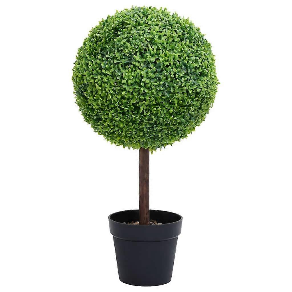 Artificial Boxwood Plant 50cm with Pot - Ball Shape Green Decorative Flora for Home and Office Decor