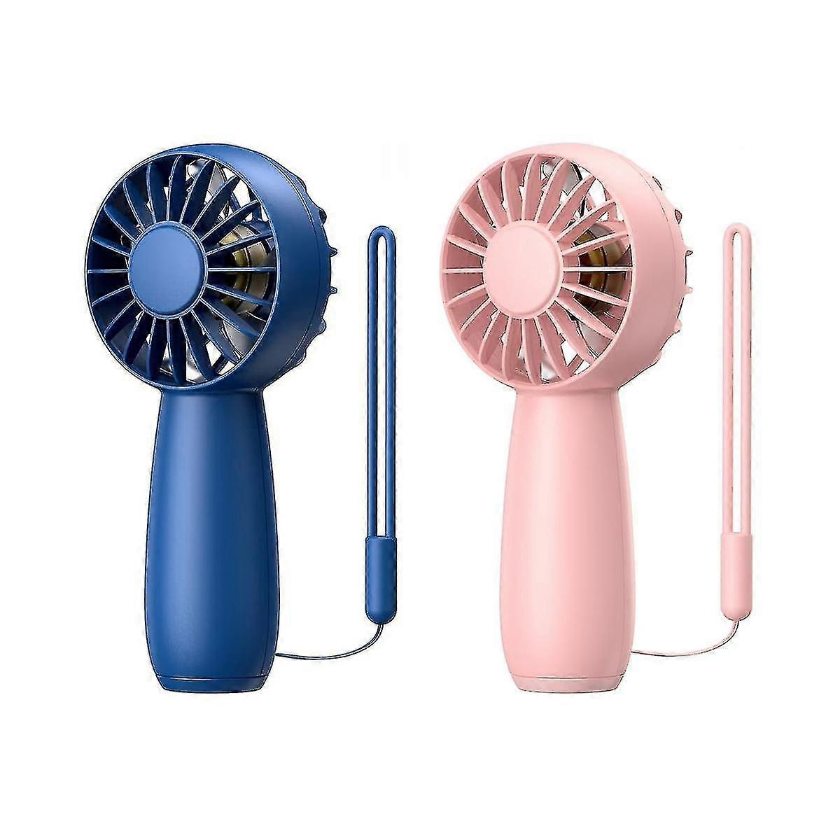 2-pack Handheld Fan Rechargeable Mini Fan, Portable Hand Fan Personal Fan With 3 Speeds Fan For Hom