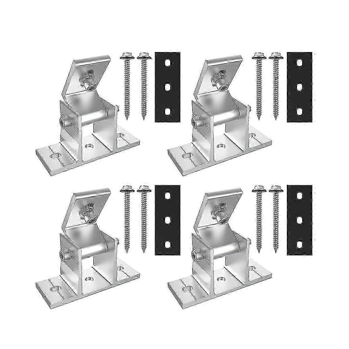 4 Pack Solar Panel Holders, Roof Hooks, 10-60 Attachment Solar Module, Adjustable Pv Module Holder