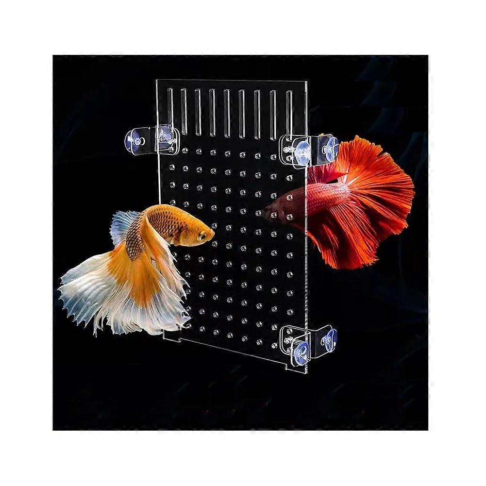 Aquarium Divider, Transparent Insulation Board with Suction Cups (26x26x40cm)