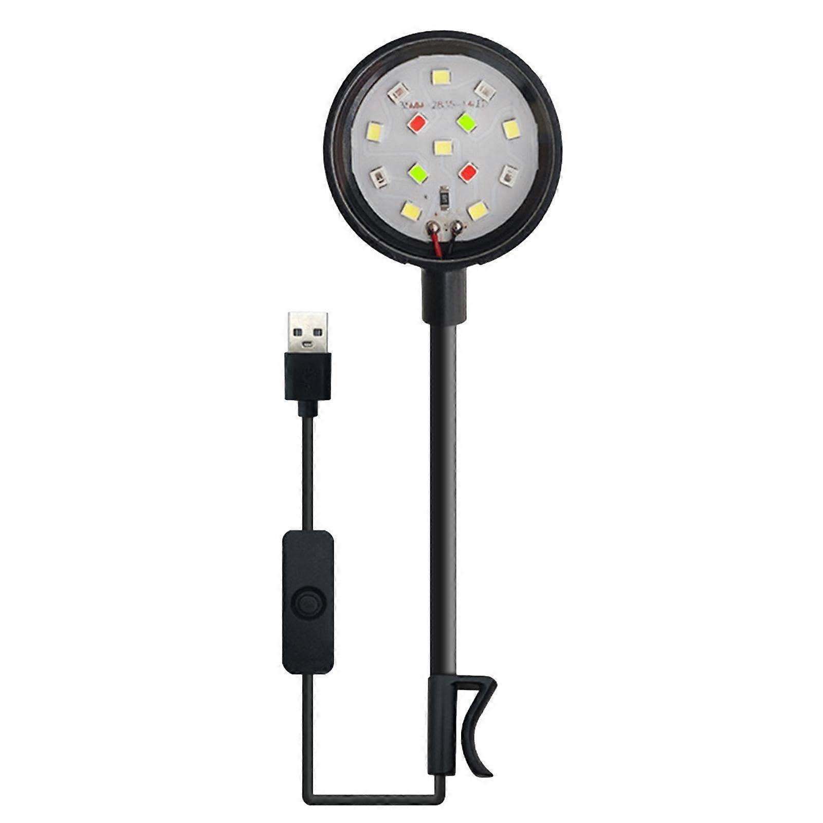 Aquarium Clamp Light LED Lamp for Aquarium, Universal Hose, Foldable, Colorful Adjustable Angle Hose Clamp Lamp with 360Degree Rotation, Black.
