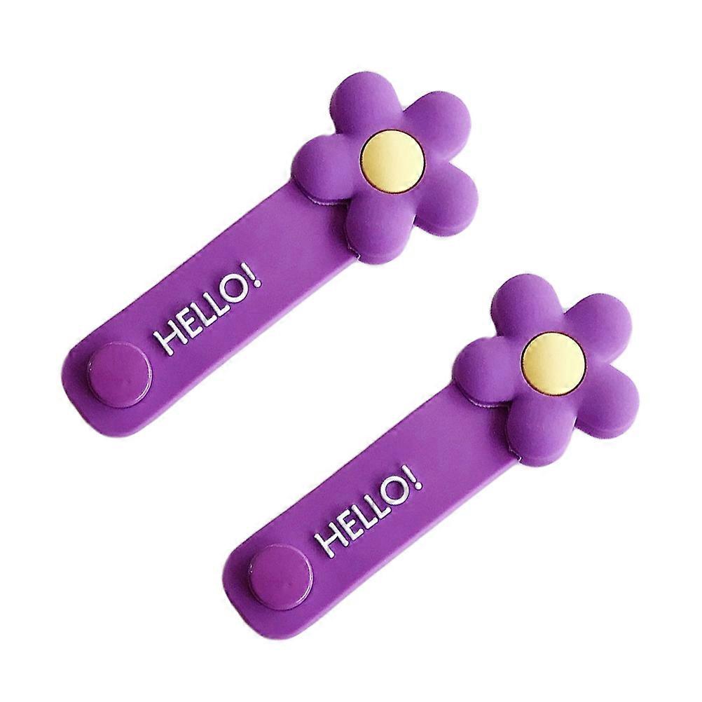 Cable Clips Cord Organizer Cable Holder Tangle-Free Storage Flower Design Office Use 2Pack