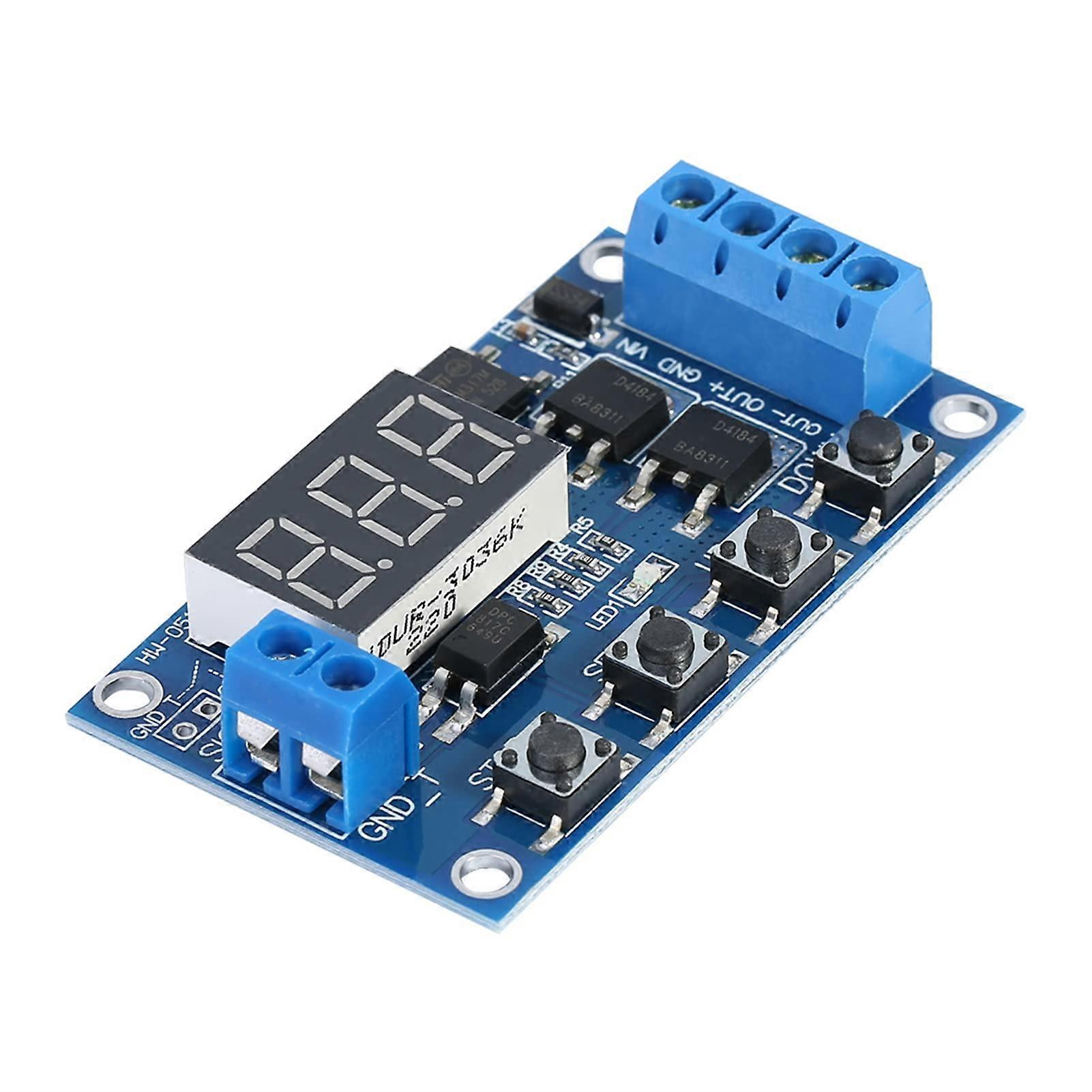 Timer Switch Module with LED Indicator 50MA Delay On/Off for Lights and DC Motors 60x34x12mm Dual MOS Design