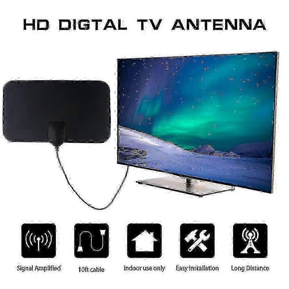 Digital Indoor TV Antenna 50 Mile Range with Freeview HD Signal