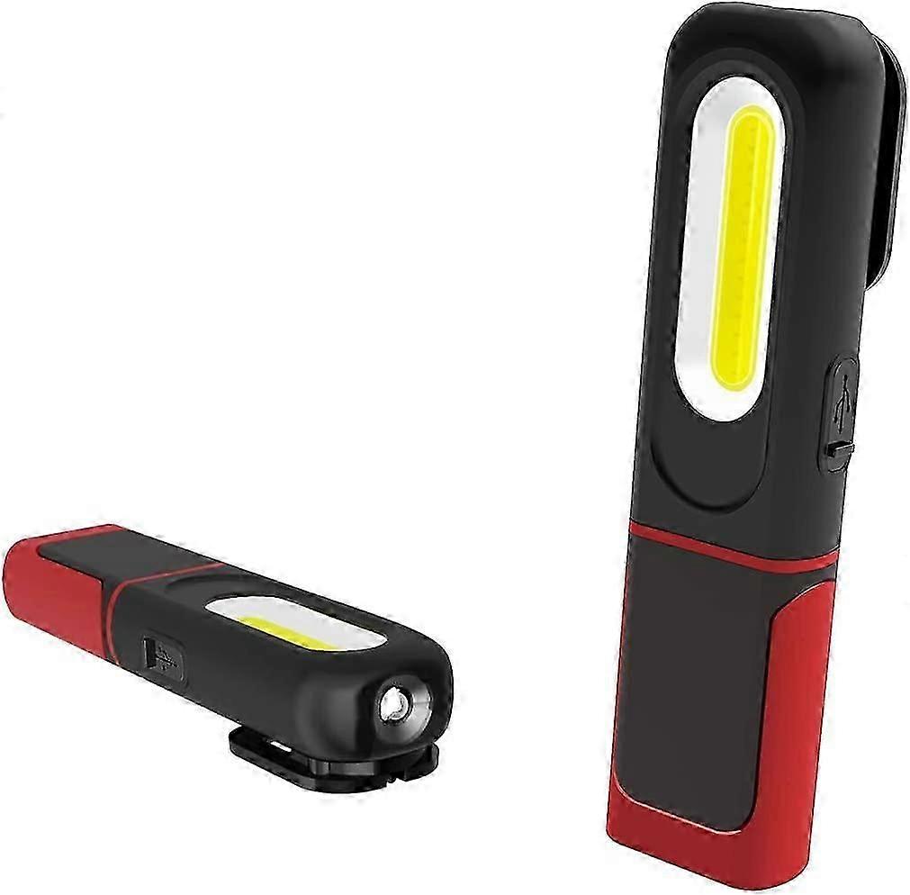 Rechargeable LED Work Light,2 in 1 Inspection Light with 360 Rotation and 3W LED Torch Light,Magnetic Base and Hook