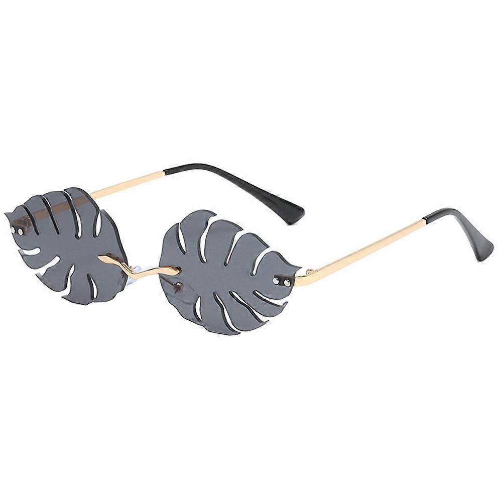 Ladies Sunglasses Golden Leaves Design Photo Prop Party Use 1Pack