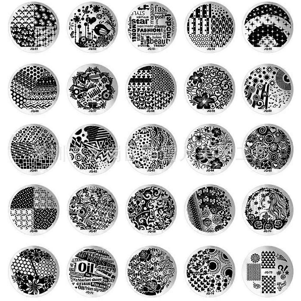 Artificial Nail Plate Spring Nail Stamp Template For Diy Nail Art With Green Stamper 10Pcs