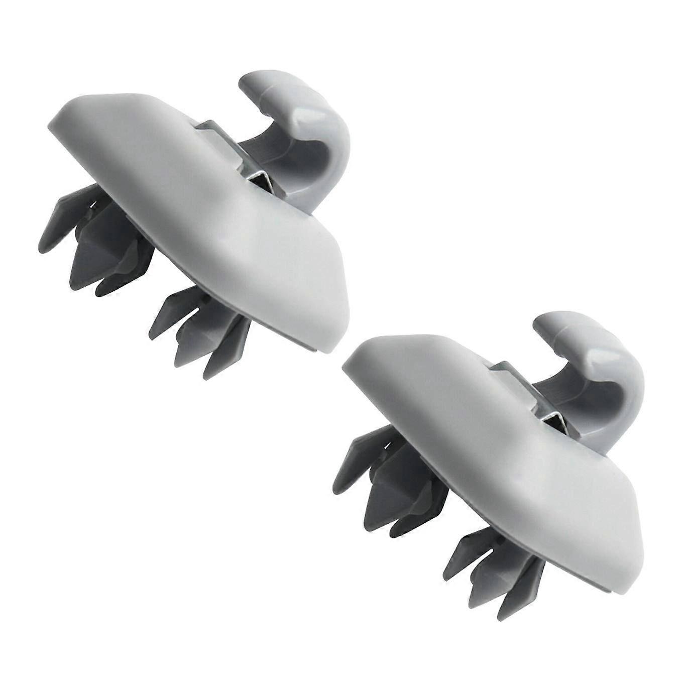 Sun Visor Hooks 8U0857562A 8E0857563A, Compatible Plastic Clip Holder for A1 A3 A4L A5 A6L A7 Q3 Q5 Q7 TT, Grey, Pack of 2