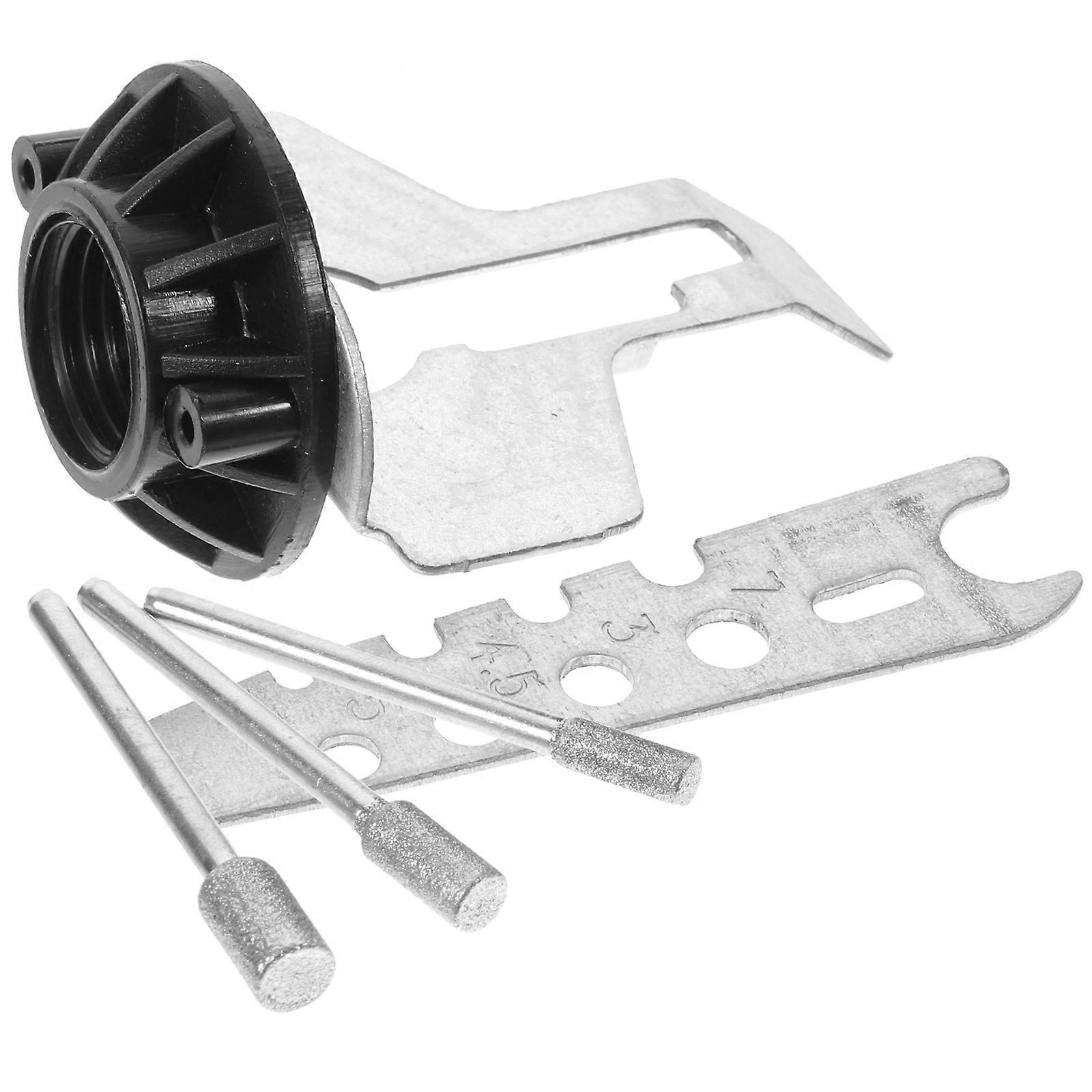 Sharpening Tool Electric Abrasive Tool Sharpener Bit For Garden Tools Chainsaw Maintenance Silver 7X6cm 1Set
