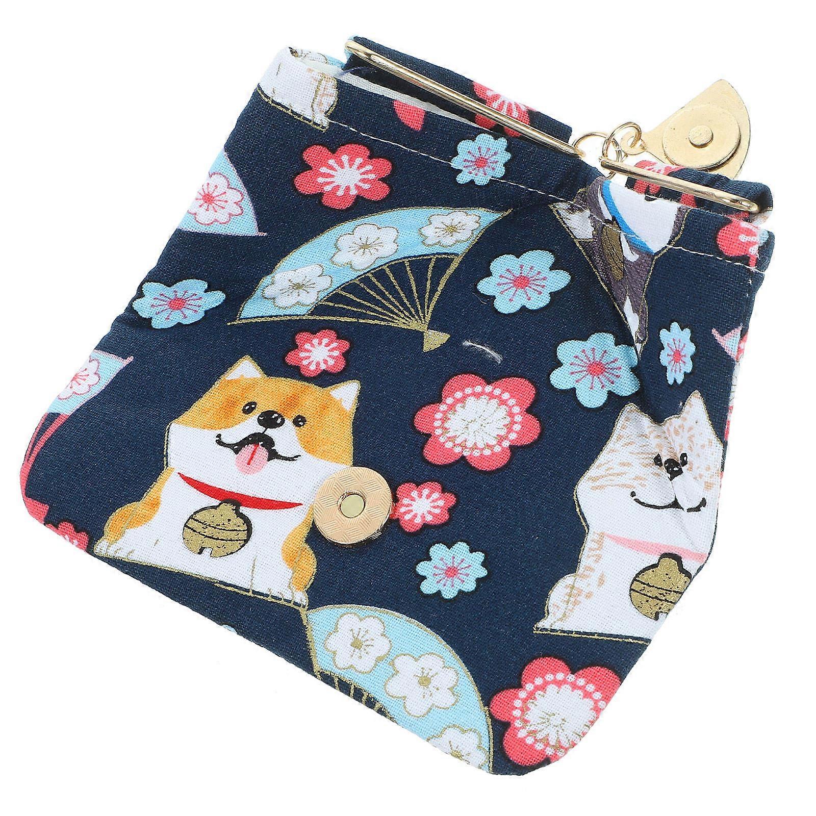 Japanese Style Cat Pattern Coin Purse with Magnetic Closure and Large Capacity for Women 1Set