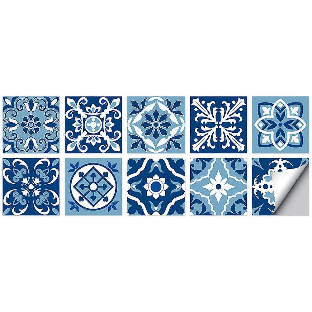 Decorative Tile Sticker Bathroom Tile Decals Classic Design Assorted Color 10x10cm Waterproof 10Set
