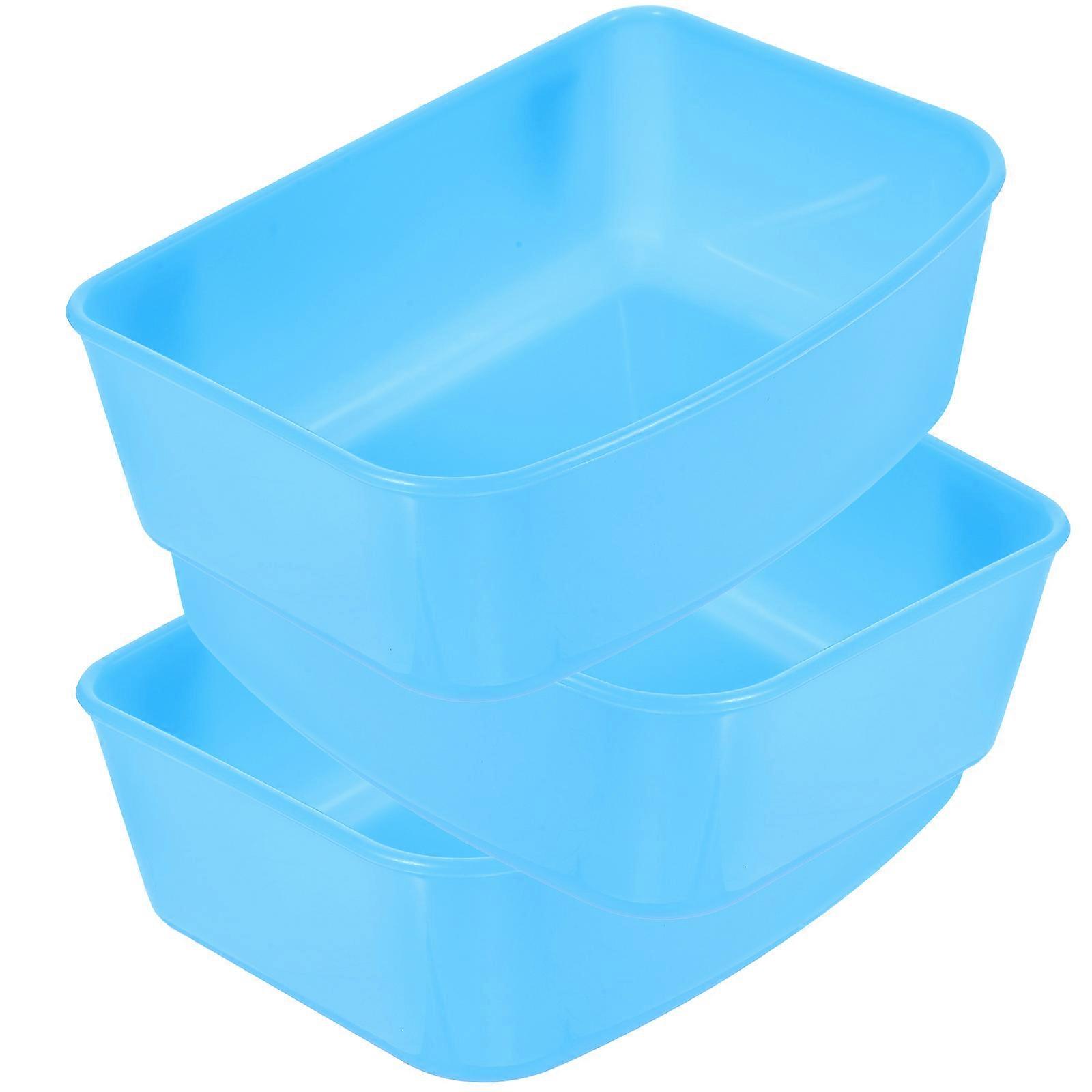 Parrot Cage Supply Bird Trough Feeding Cup Simple Design Daily Use 12.5x9.5x4.6cm 3Pack