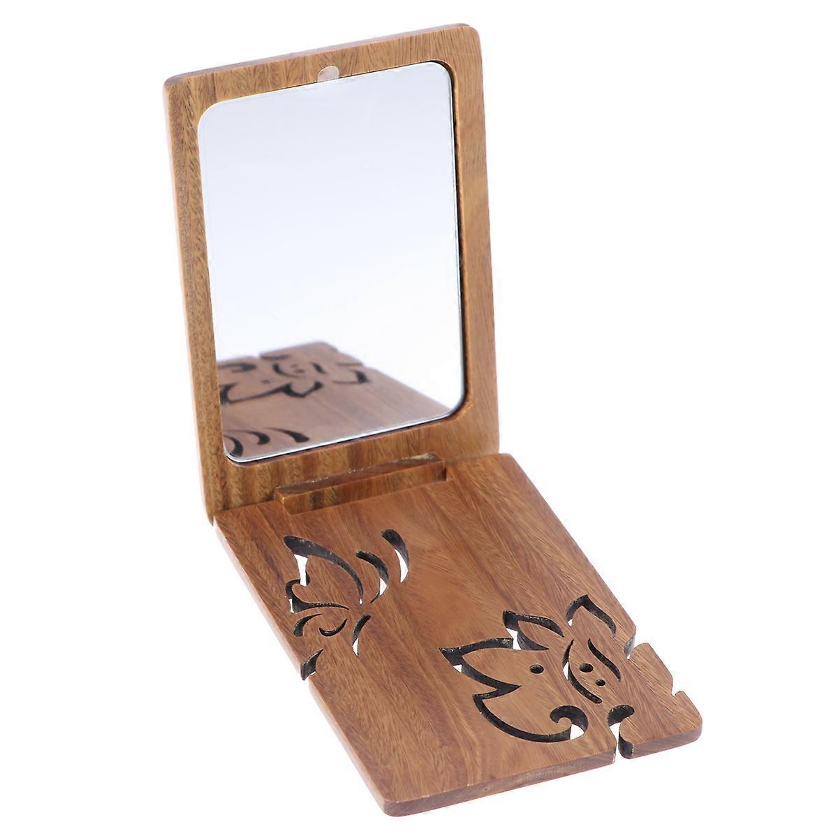 Mirror Portable Foldable Makeup Mirror Gold Small Mirror For Makeup Travel Bedoom Use Brow Grooming 1Pcs