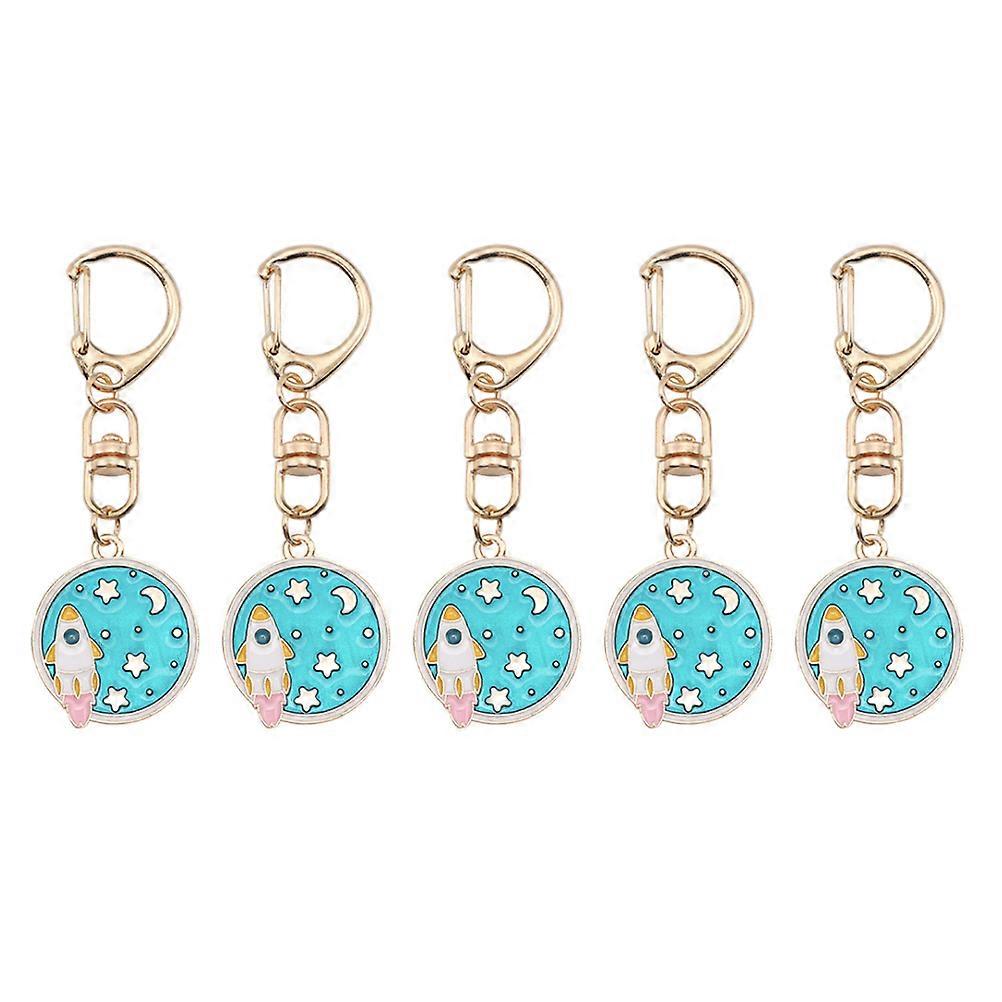 Creative Astronaut Keychains Alloy Pendant for Hanging Keys 5Pcs