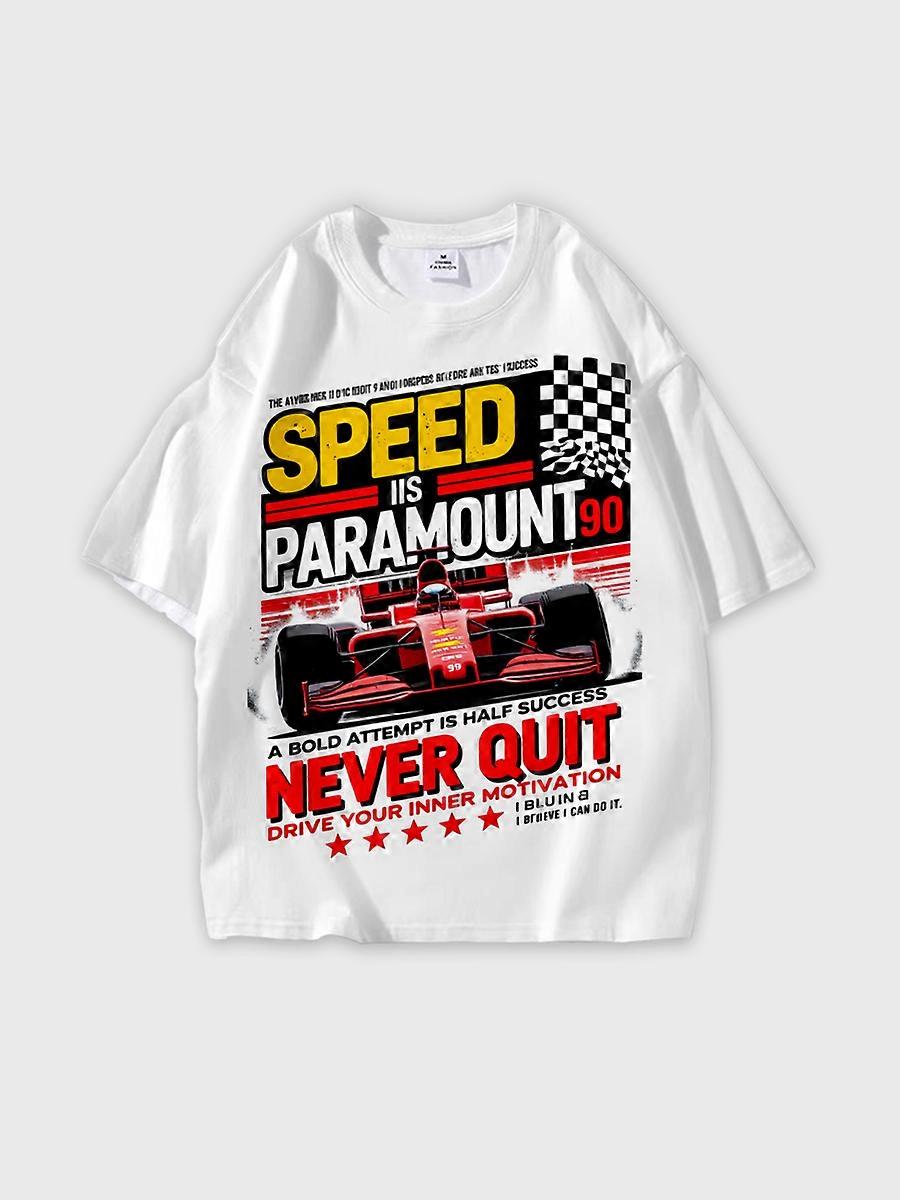 T-shirt round neck Pattern loose short sleeve N243