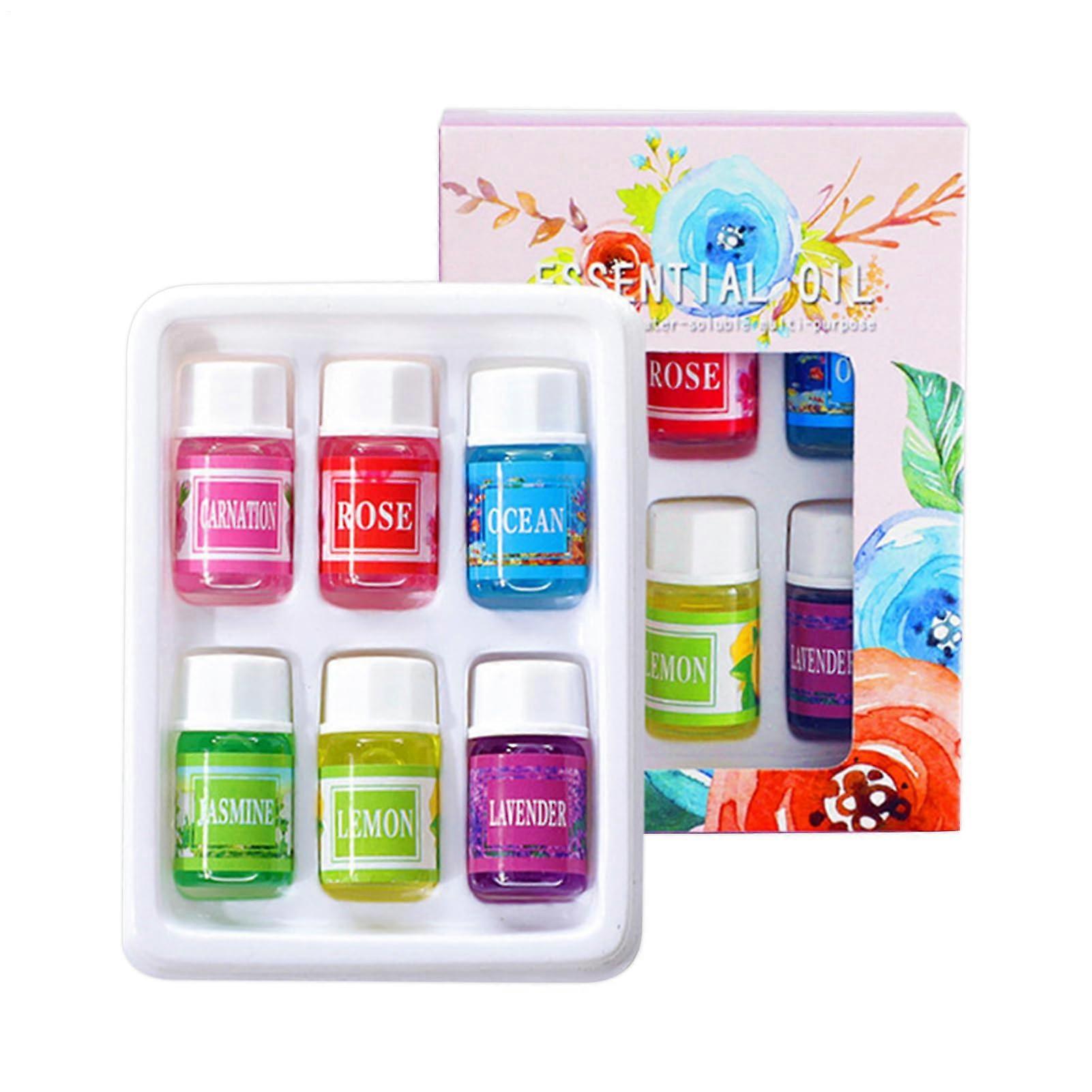 Aromatherapy Oils 6-Piece Water-Soluble Blend Set, 9.3x6.8 cm, Multi-Scent for Diffuser, Humidifier, Bedroom, Car