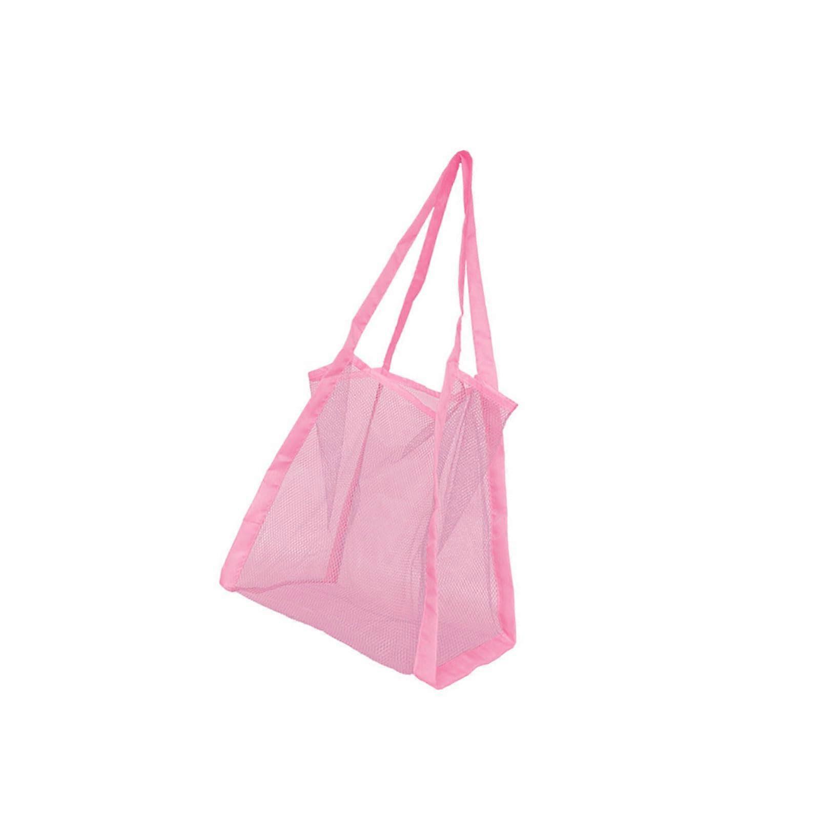Portable Beach Toy Bag, Quick-Drying Mesh Tote for Outdoor Activities and Travel, Comfortable Rose Color Design