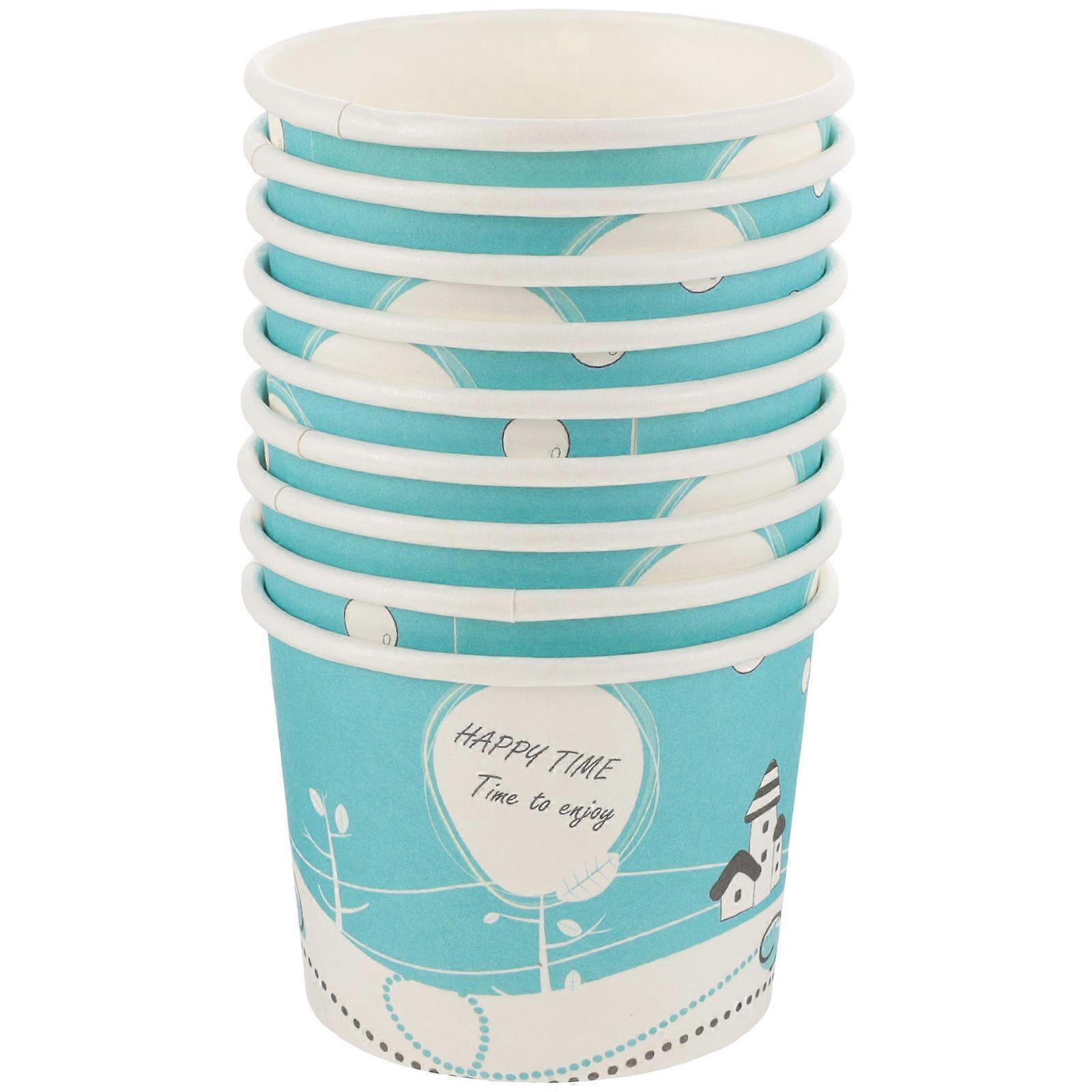 Assorted Color Disposable Paper Cups for Dessert and Snacks with Reinforced Rim 50 Pieces
