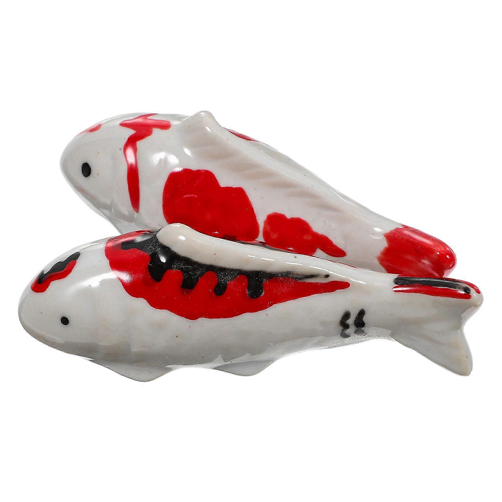 Multi Color Floating Fish Statue 2Pcs Desktop Decor For Gift Giving Features Captivating Visual Effect