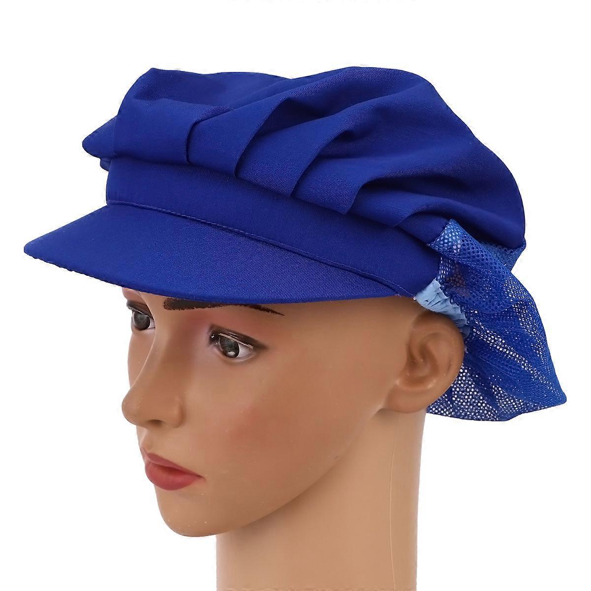Comfortable Breathable Hat Protective Working Cap For Cleaning Sanitary Environments Blue 1Pcs