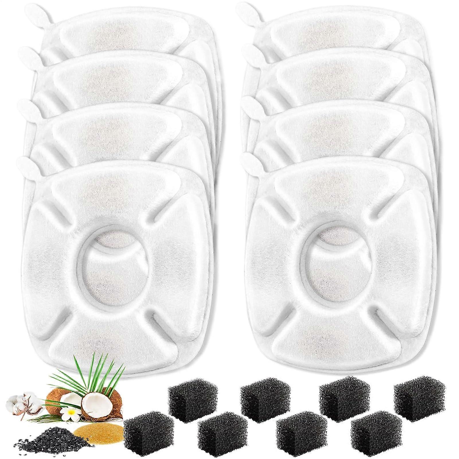 Cat Fountain Filter Replacement Set - Pet Friendly Filters for 3-Layer Water Purification System Compatible with Most Cat Fountains