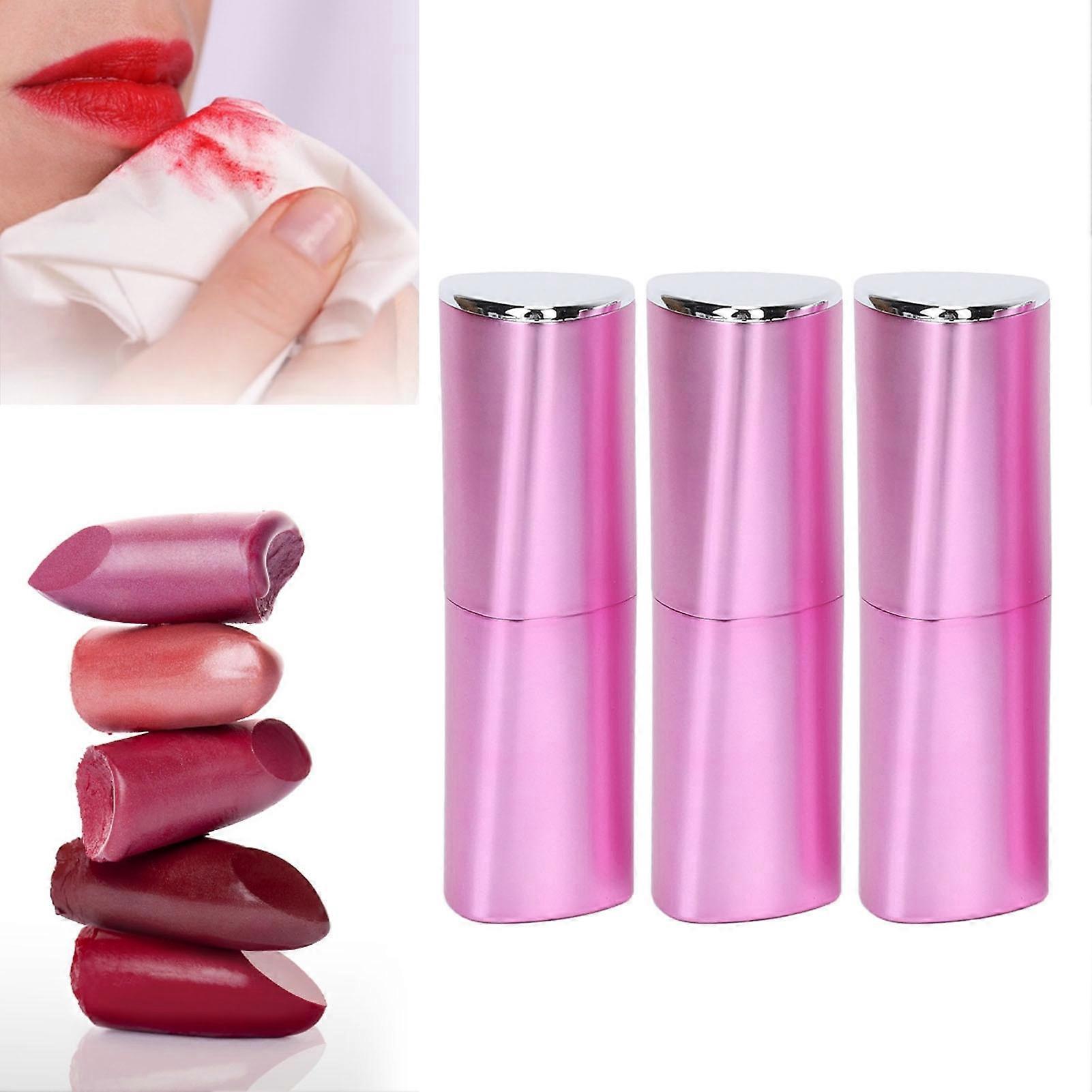 3pcs Empty Lipstick Tubes Trilateral Shaped DIY Lip Balm Container Makeup Cosmetic Making Tool 