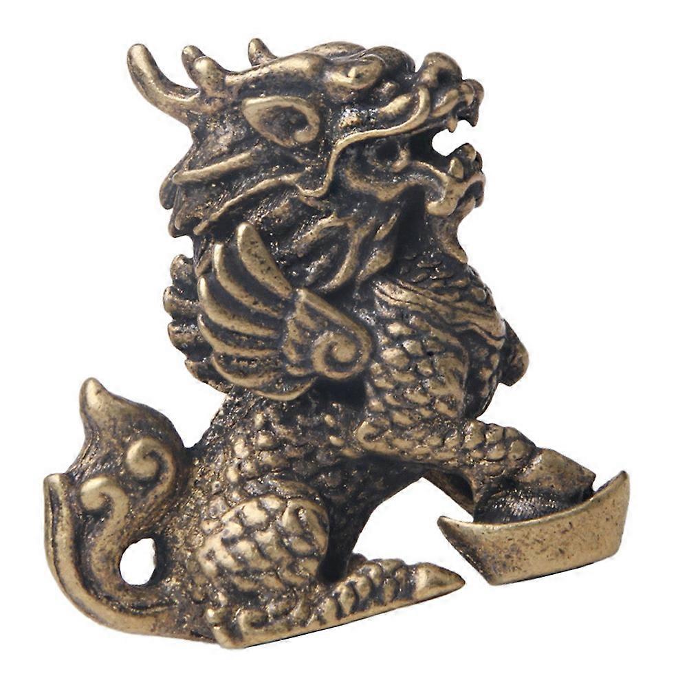 Creative Kylin Statue Desktop Decor Delicate Kylin Shape Brass Elegant 1Pcs