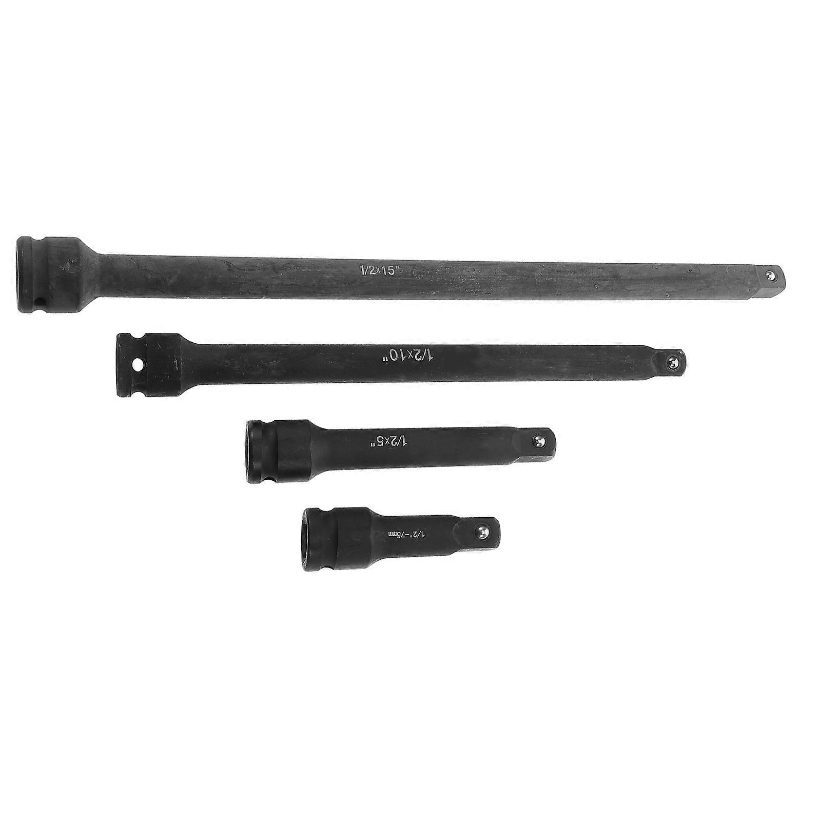 Impact Extension Bar Set for Socket Use Made of ChromeVanadium Alloy Steel Black Color Durable and Versatile 1/2 Inch Size