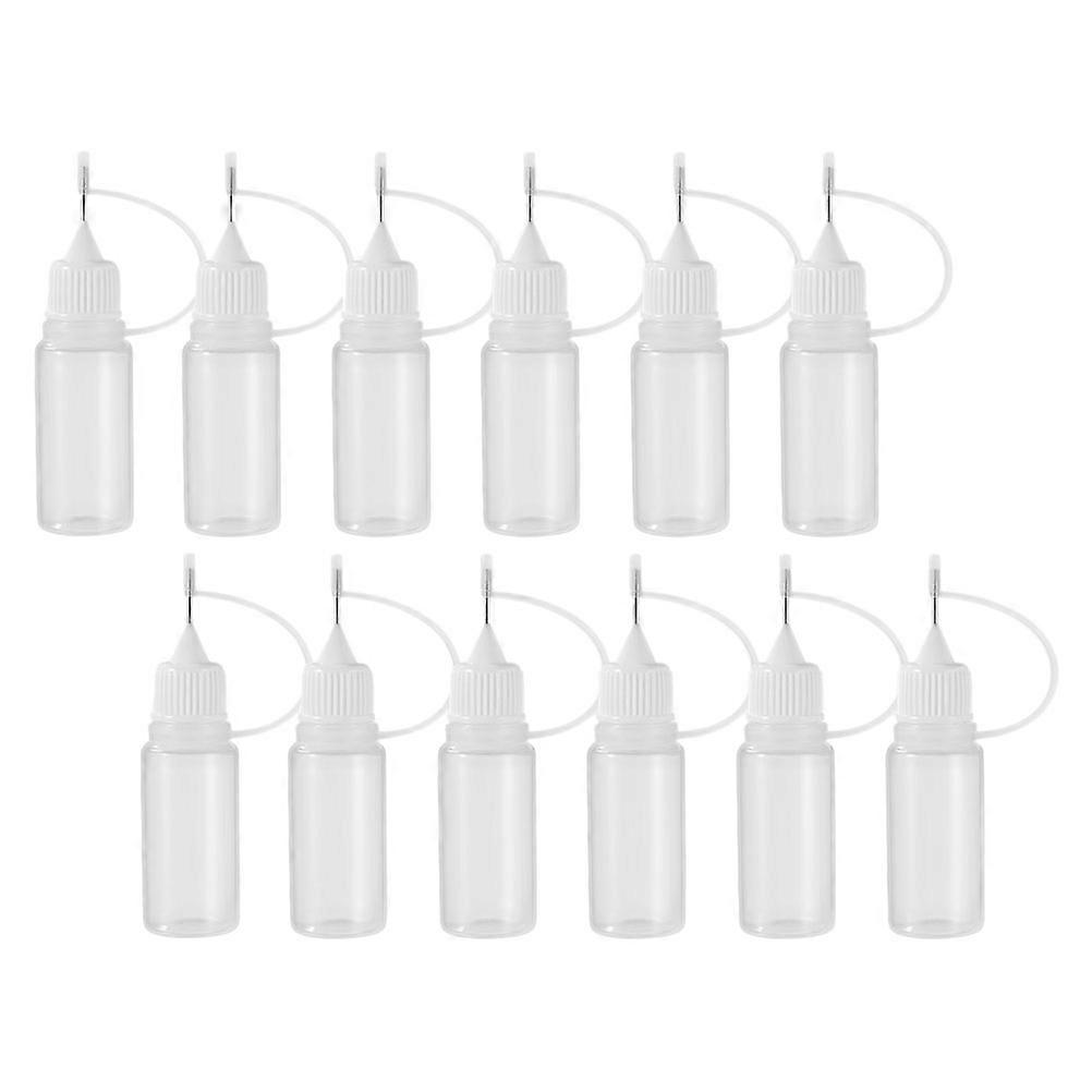 Precision Tip Bottles 12Pcs Glue Dispensing Tool For DIY Projects 8X2X2cm Translucent Plastic