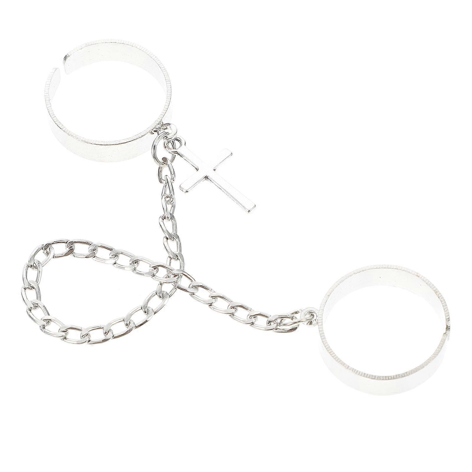 Gothic Link Ring with Smooth Iron Surface Silver Color for Decoration Lightweight and Comfortable Fits Well