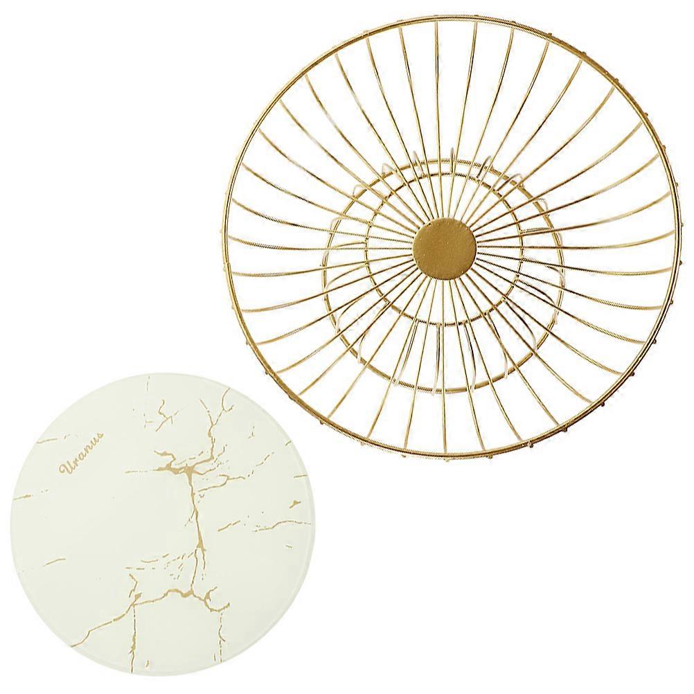 White Iron Fruit Basket with Proper Capacity for Home Use and Picnic Lightweight and Compact Size