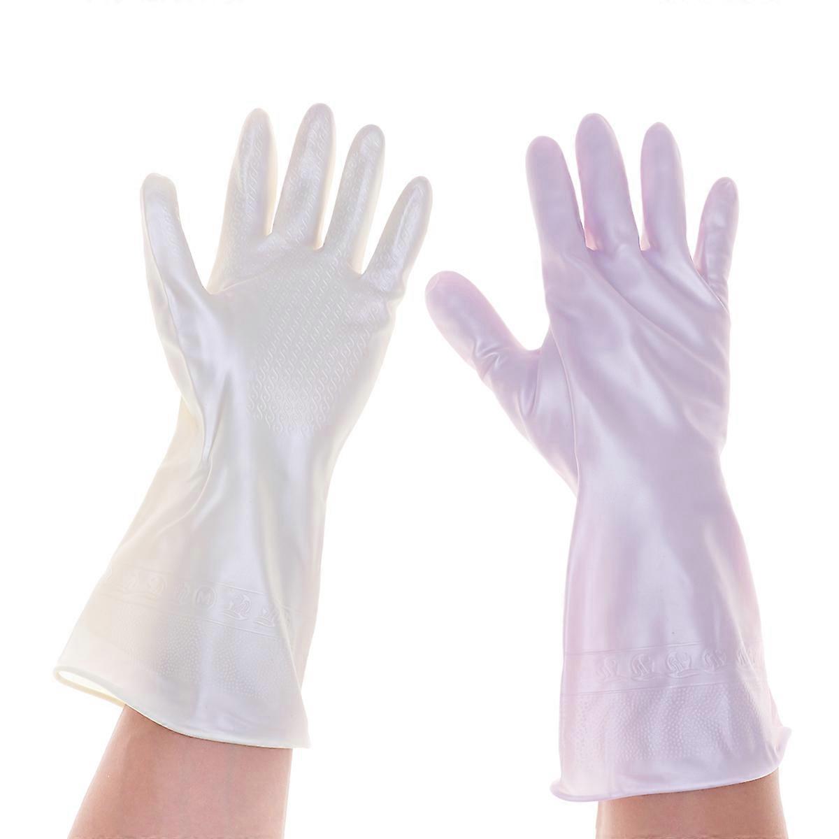 Anti-skid Kitchen Cleaning Gloves Rubber Gloves For Household Users Assorted Color Size M Waterproof Function 3 Pairs
