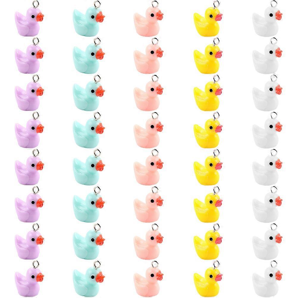 20pcs Mixed Color Cute Duck Resin Charms DIY Craft Supplies for Necklace, Bracelet, Earrings, Keychain Pendant Handmade Jewelry Accessories