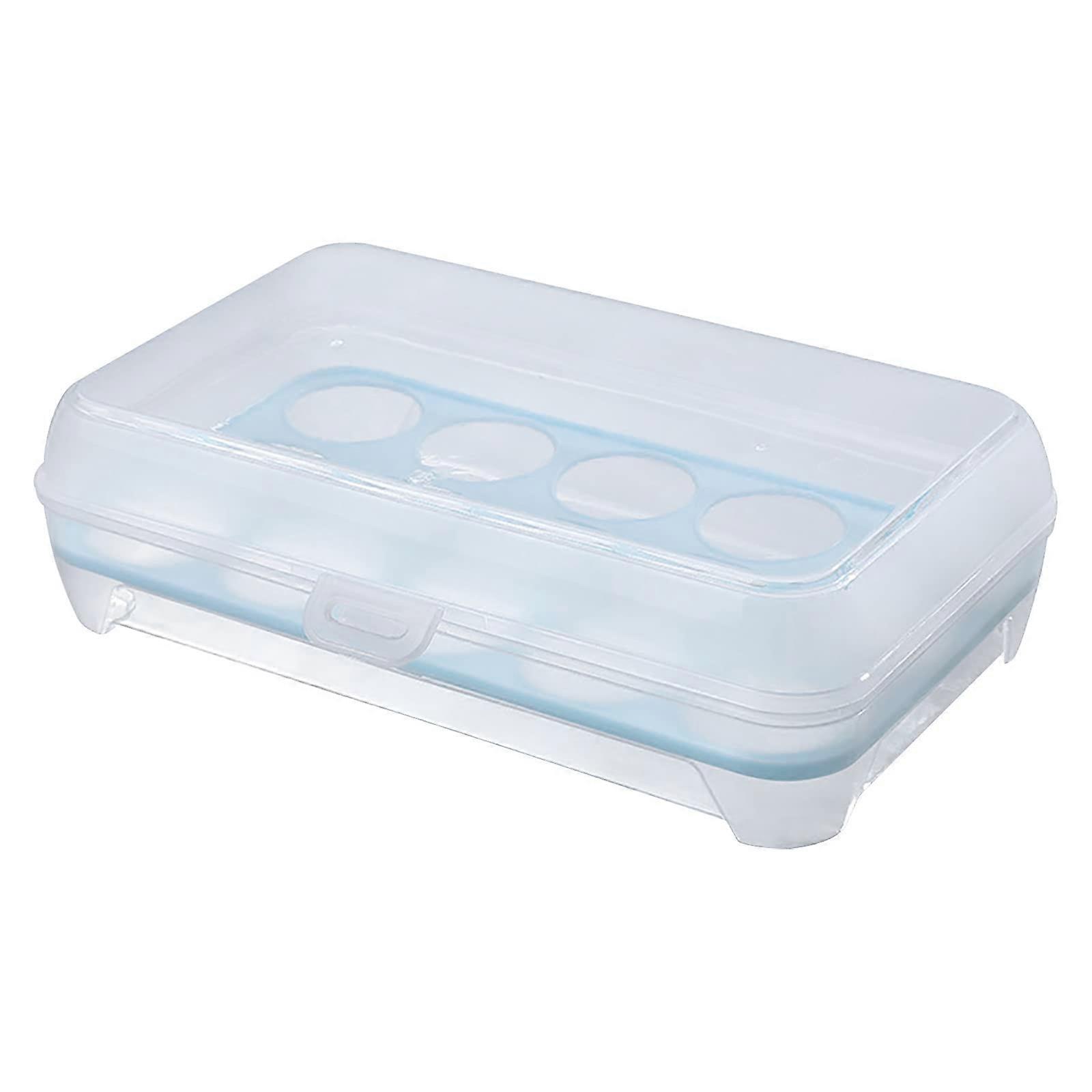 Egg Box, Egg Container, Fridge Eggs, Egg Storage Box with Lid, 15 Eggs, Transport Box, Plastic Egg Storage for Fridge, Kitchen, Picnic