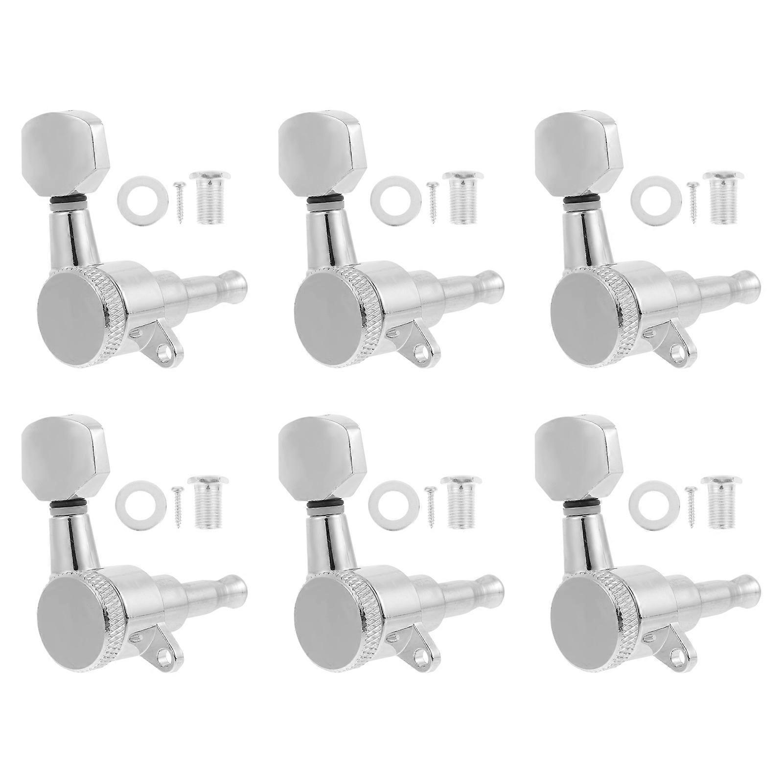 Electric Guitar Tuners 6Pack For Guitarists Sturdy Design Round Shape String Locking Function