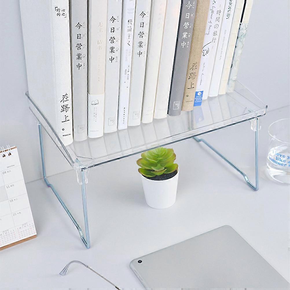 Large Capacity Desktop Storage Rack Clear Acrylic Kitchen Shelf Single Layer Office Desktop File Organizer