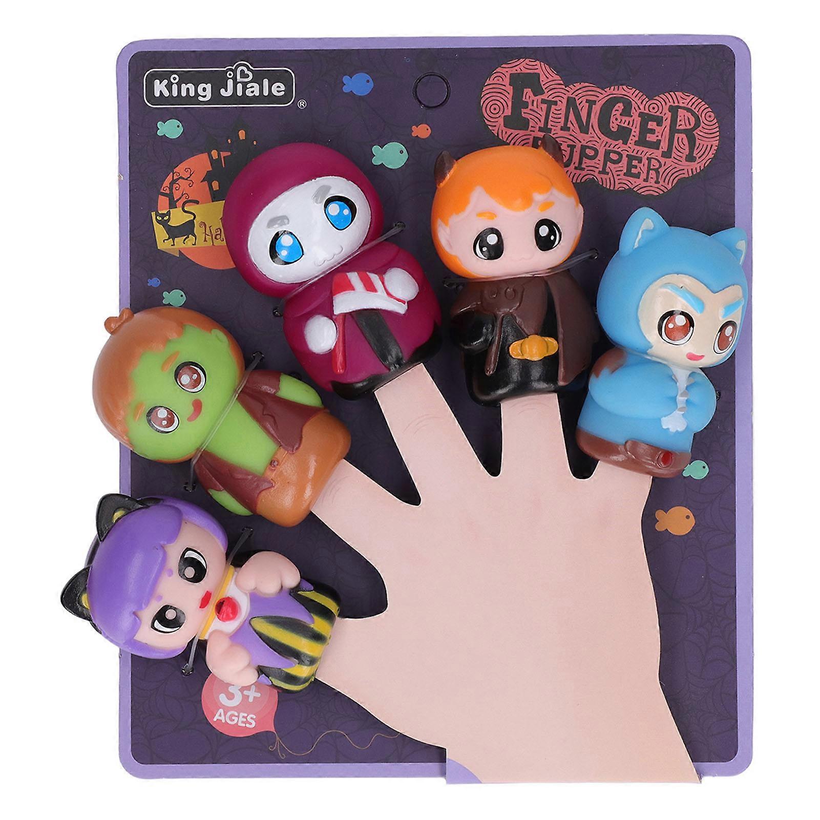 5 PCS Holidays Themed Finger Puppets Colorful Cute Soft Portable Characters Finger Puppets for Halloween Christmas