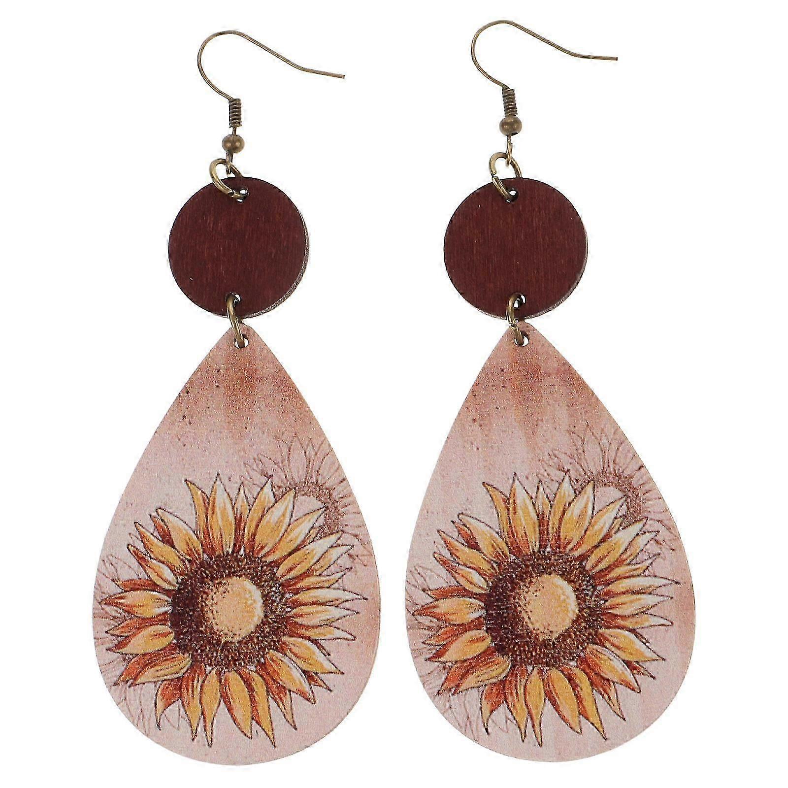 Cute Earrings Sunflower Shape Multi Color Durable For Holidays 1 Pair