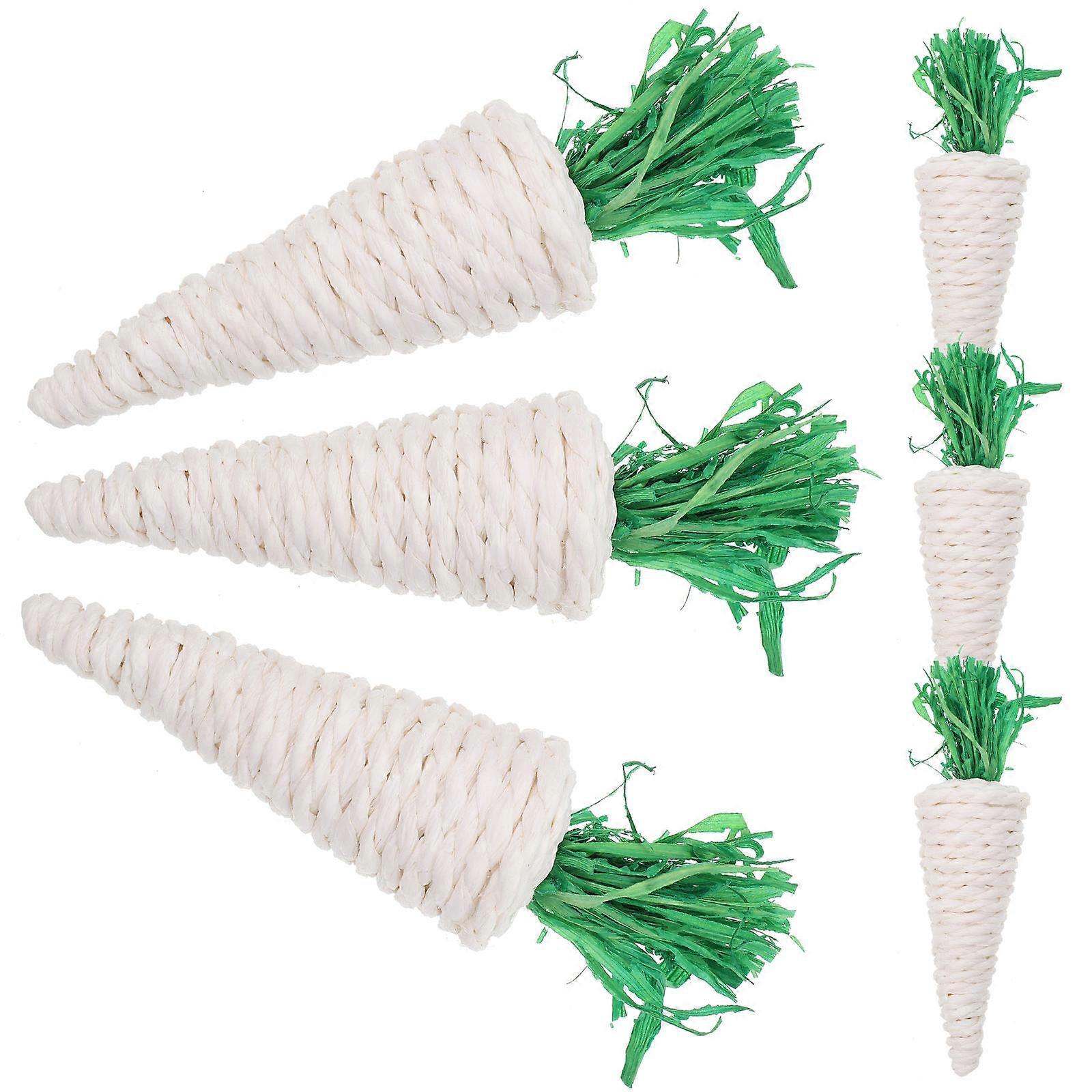 Hamster Chew Toy Made of Straw for Relieving Stress and Anxiety White Perfect for Cages 6 Pieces