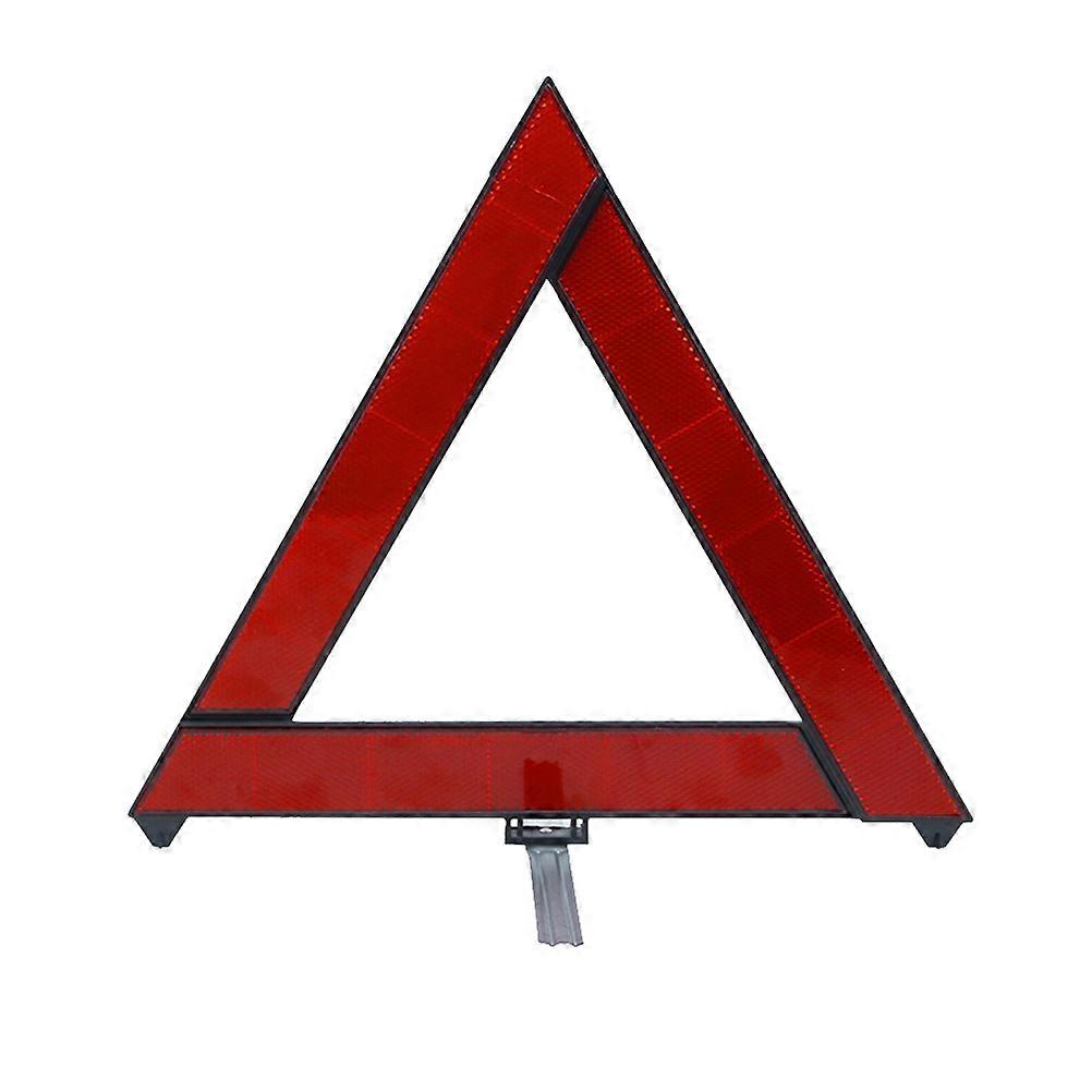 Red Reflective Safety Triangle for Car Use Collapsible Design Durable Base Rack Conspicuous Warning Sign