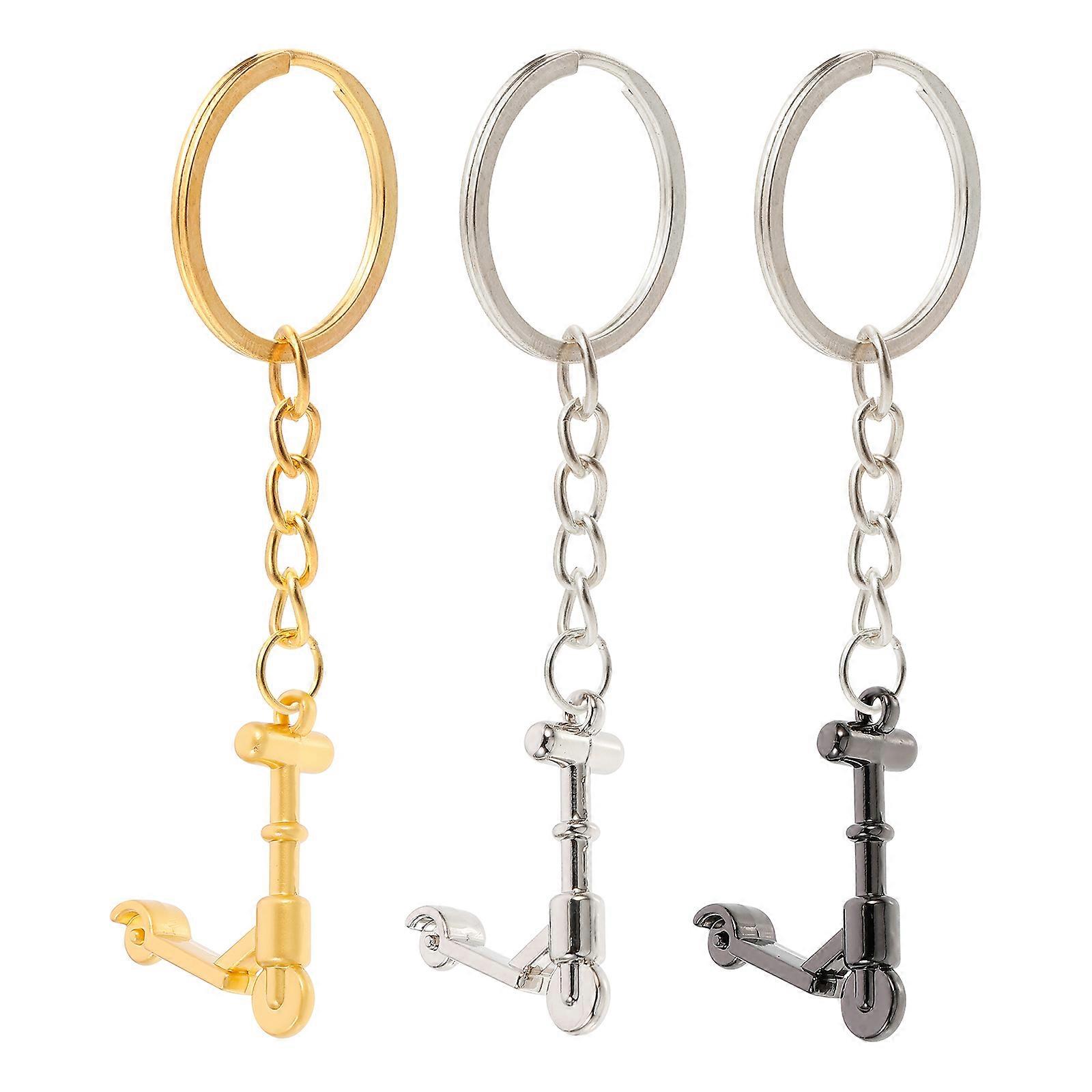 3pcs Creative Mini Scooter Key Chains Vivid Lovely Key Ring for Bag Pendants Unique Kick Scooter Design for Birthdays Holidays